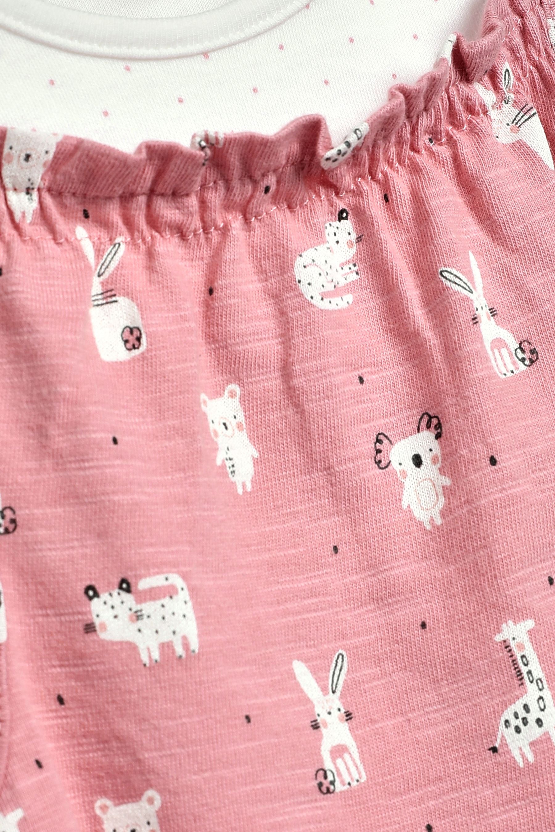 Pink Bunny Baby Printed Dungarees And Bodysuit Set (0mths-3yrs)