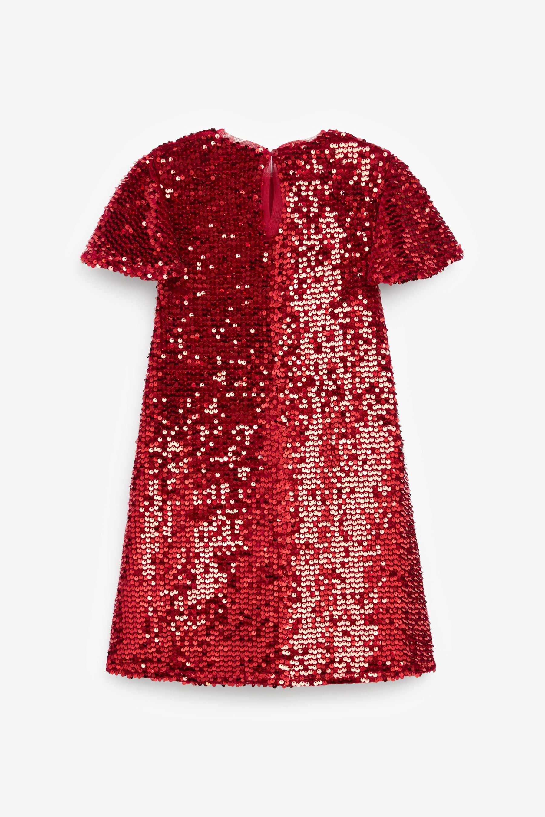 Red Next Velour Sequin Sparkle Party Dress (3-16yrs)