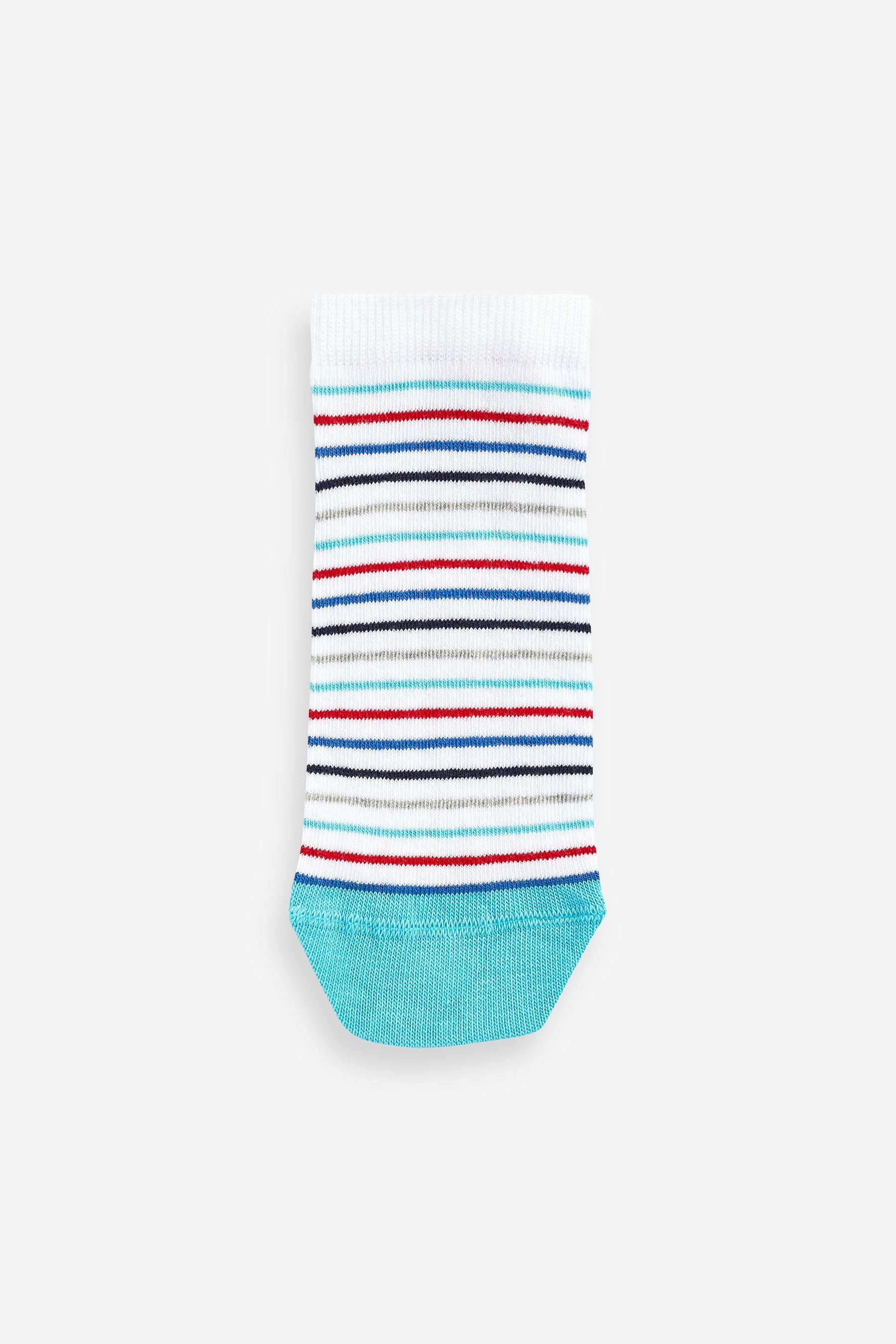 Red/Blue/White Cars 7 Pack Cotton Rich Trainer Socks