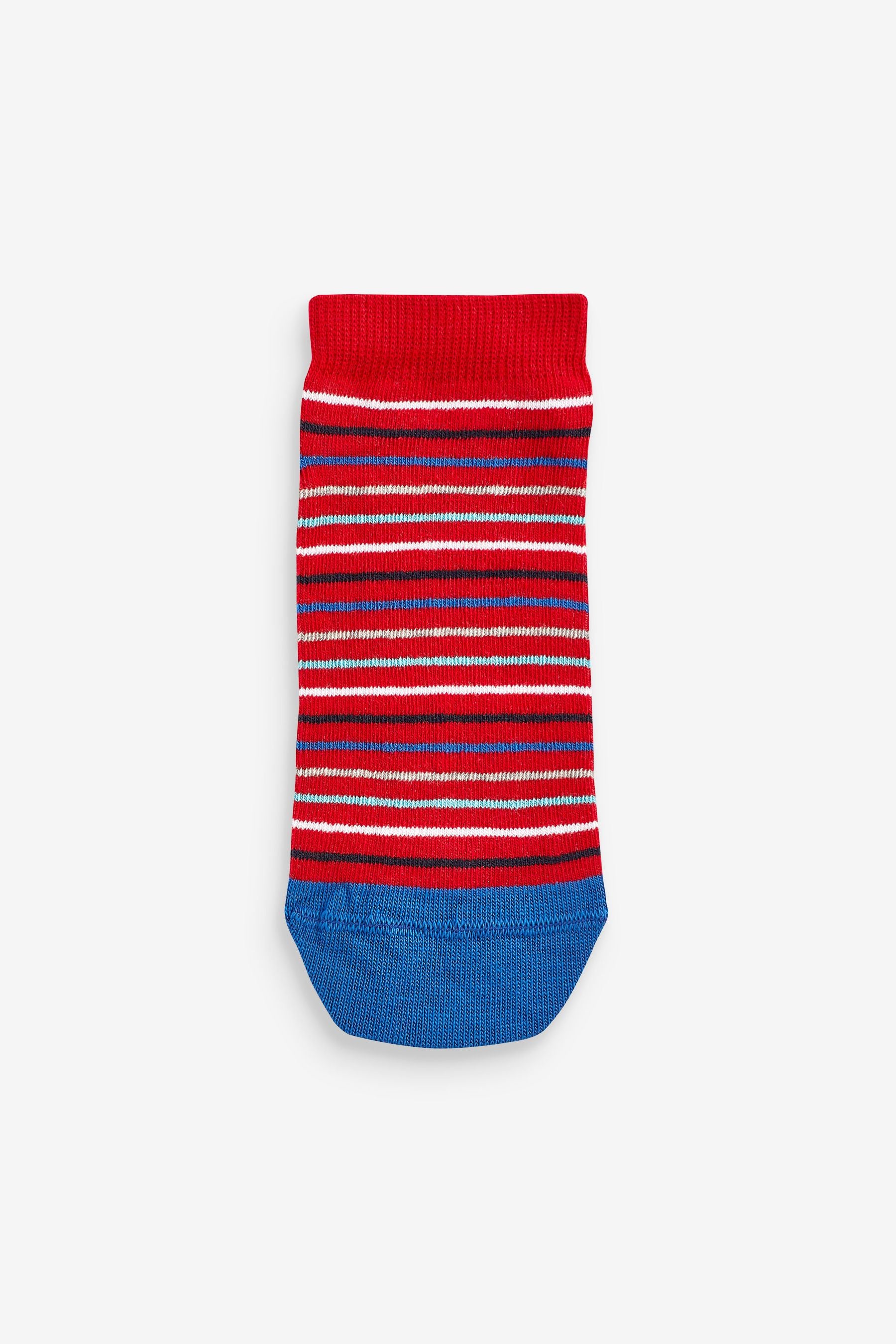 Red/Blue/White Cars 7 Pack Cotton Rich Trainer Socks