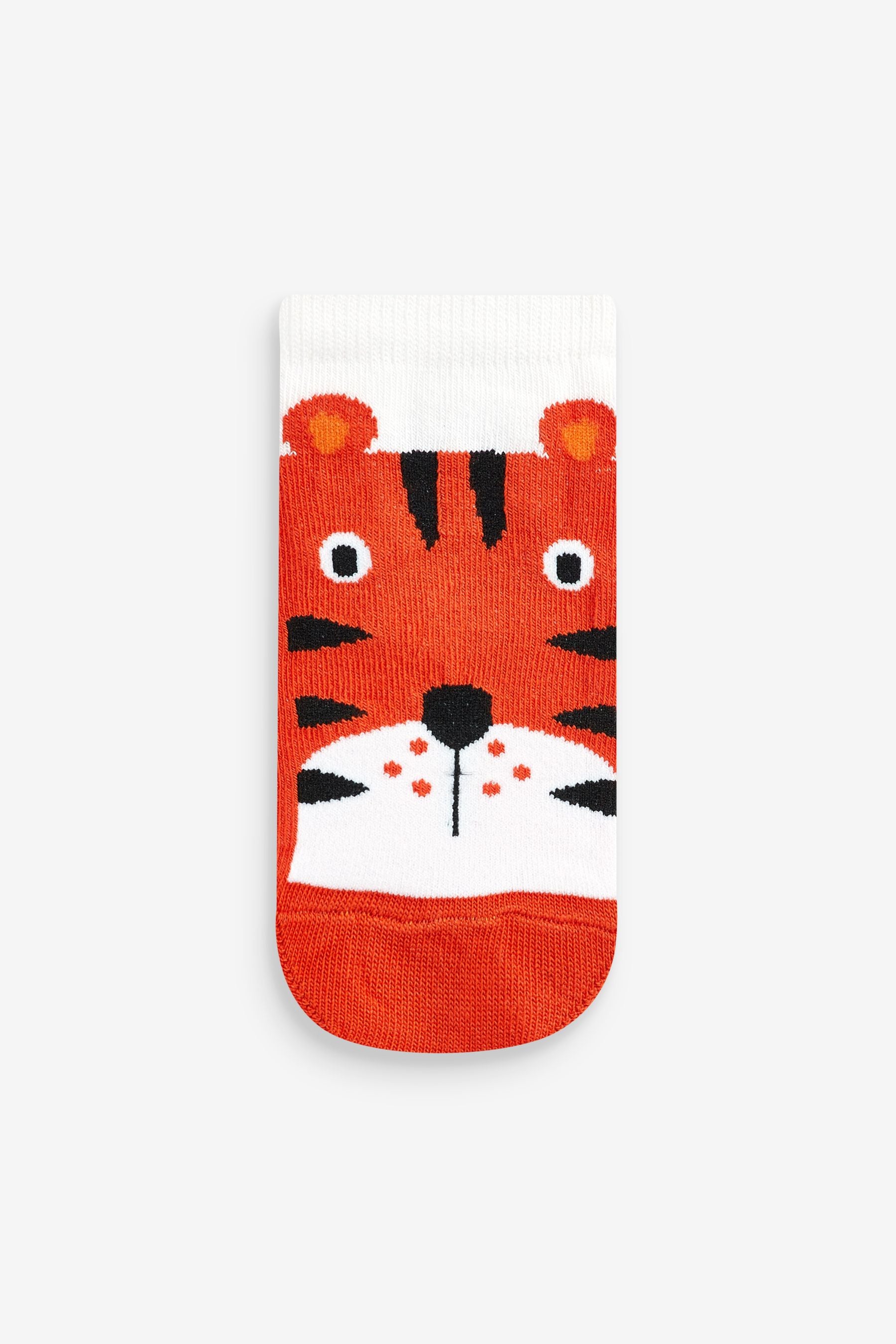 White Jungle Animals 7 Pack Cotton Rich Trainer Socks