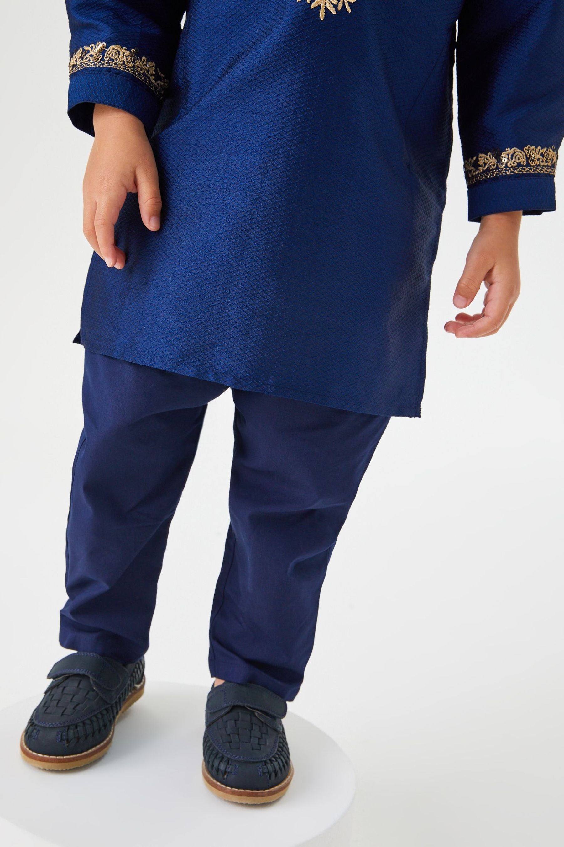 Navy Blue Lightweight Kurta Trousers (3mths-7yrs)