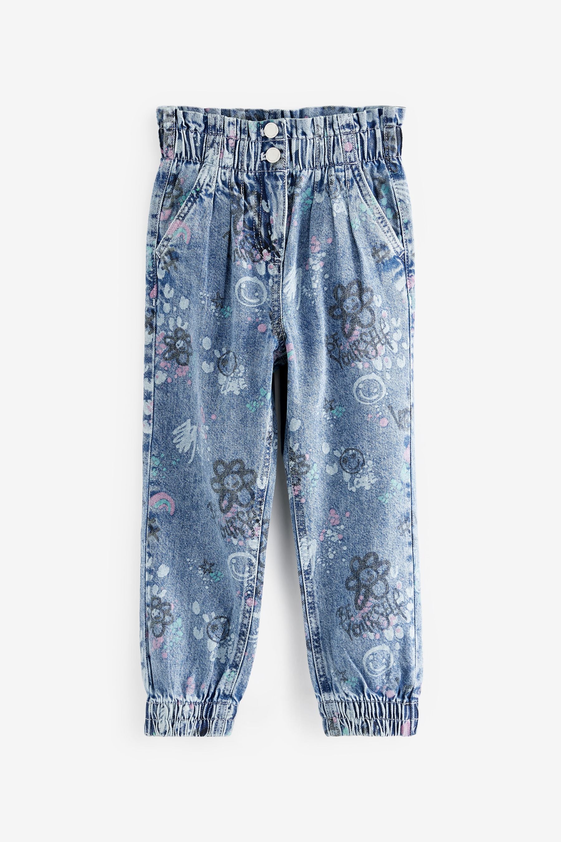 Blue Denim High Waisted Jogger Jeans (3-16yrs)