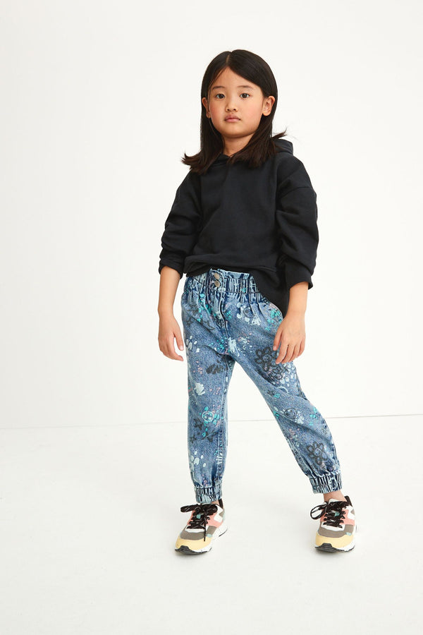 Blue Denim High Waisted Jogger Jeans (3-16yrs)