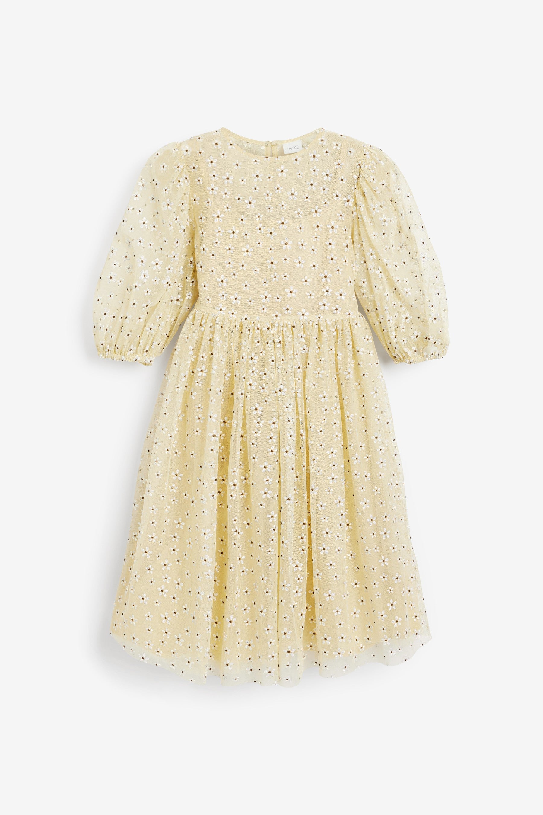 Yellow Glitter Daisy Dress (3-16yrs)