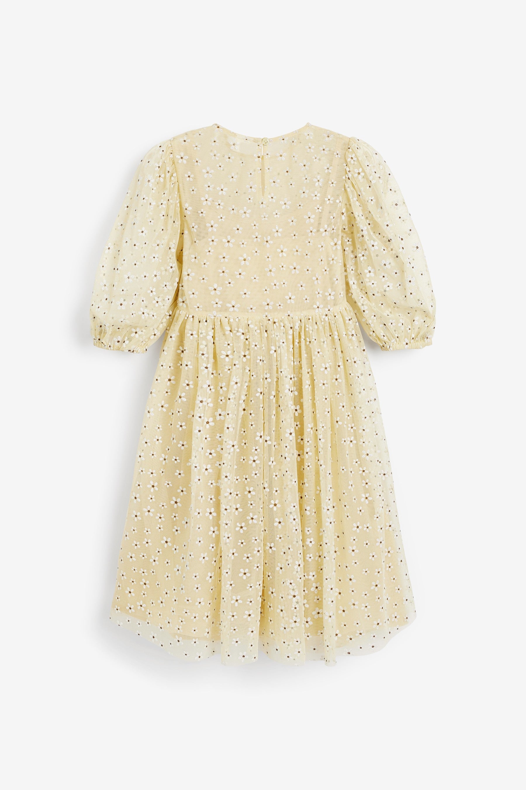 Yellow Glitter Daisy Dress (3-16yrs)