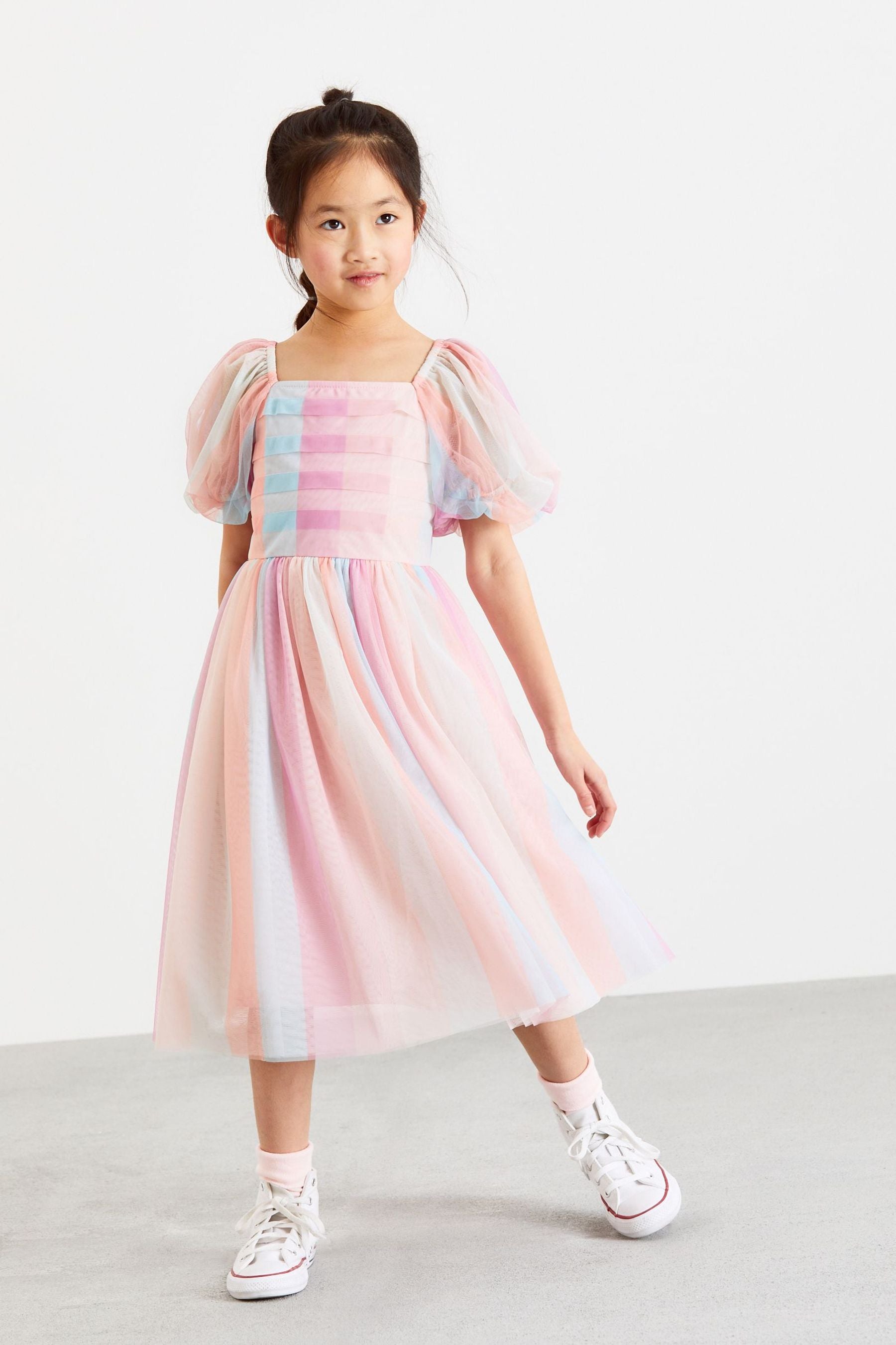 Rainbow Stripe Occasion Dress (3-16yrs)