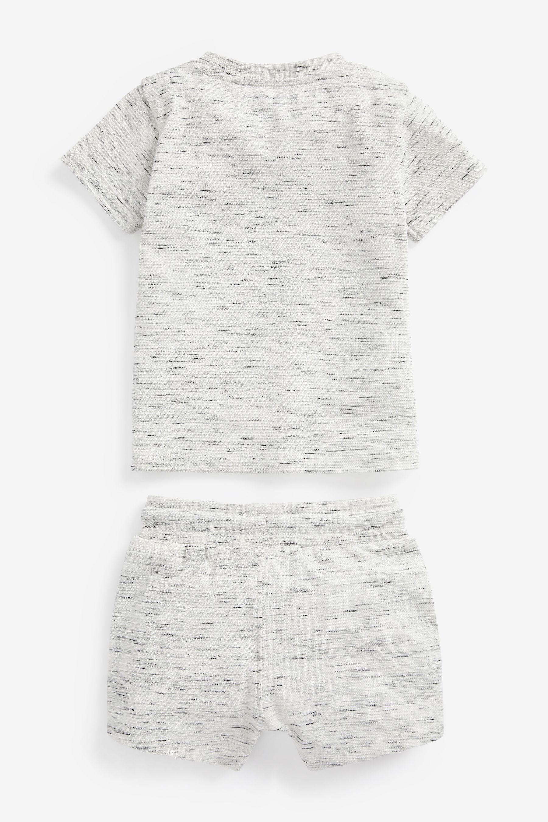 White Textured T-Shirt and Short Set (3mths-7yrs)