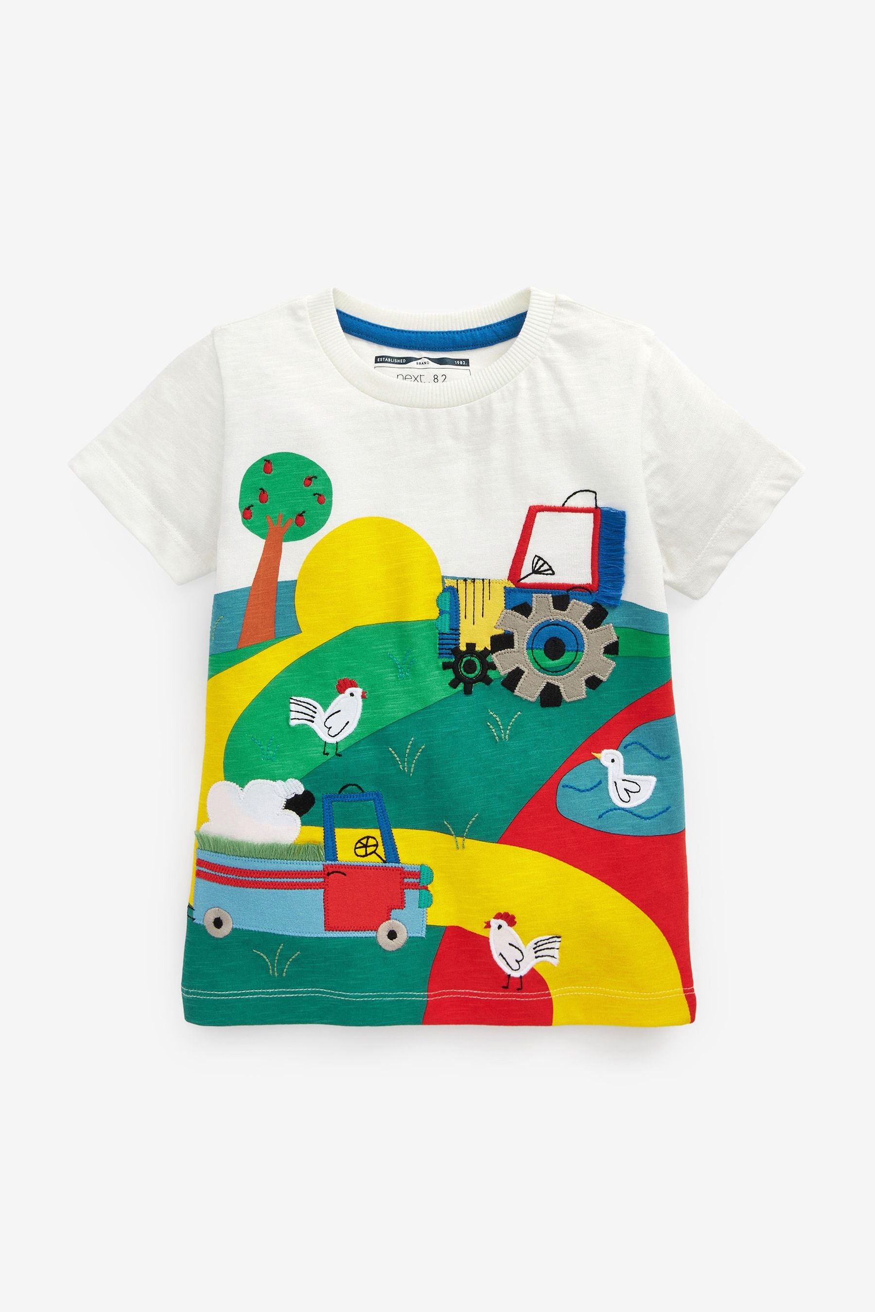 White Farm Appliqu T-Shirt (3mths-7