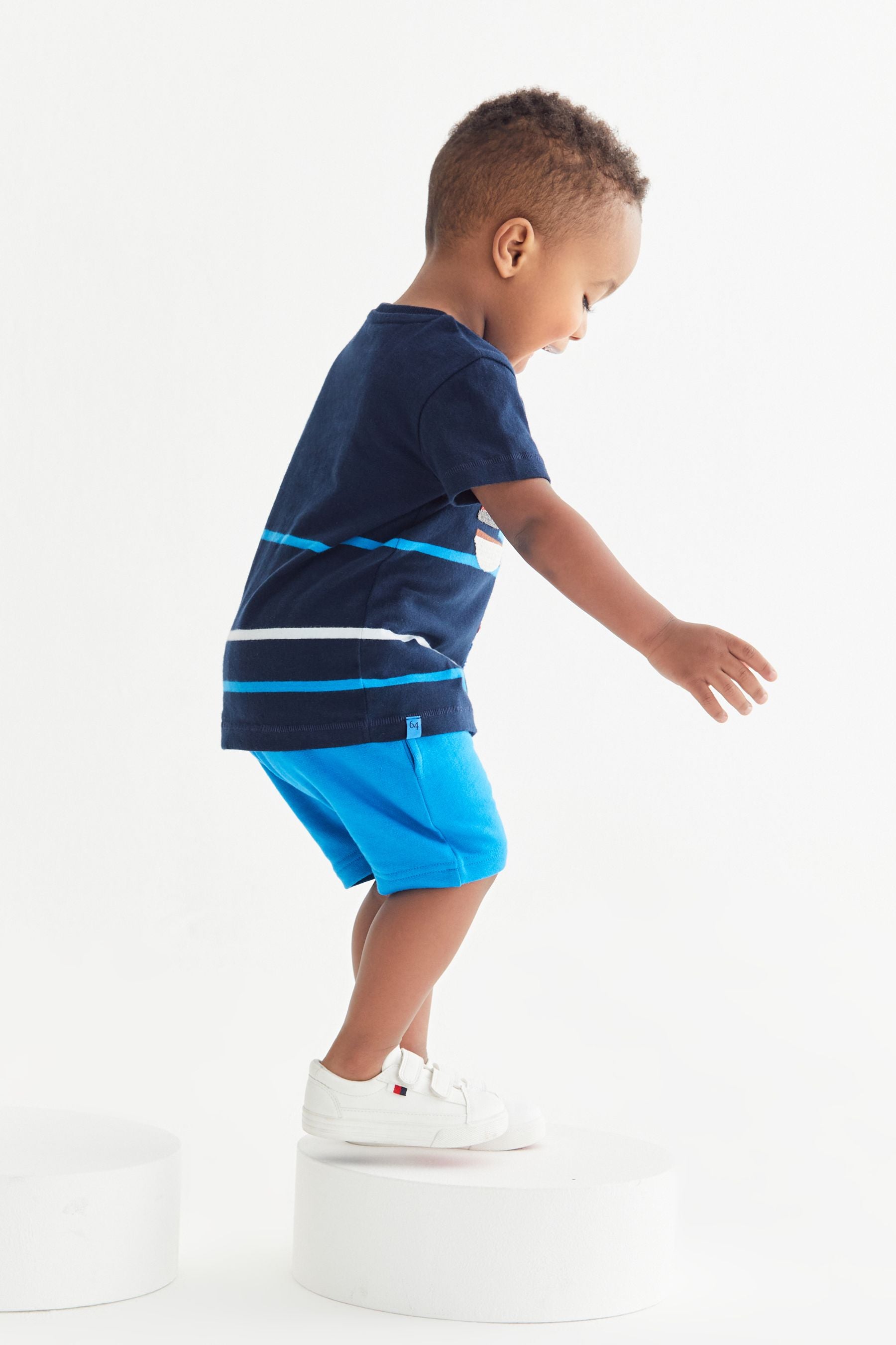 Navy Boat Character T-Shirt and Shorts Set (3mths-7yrs)