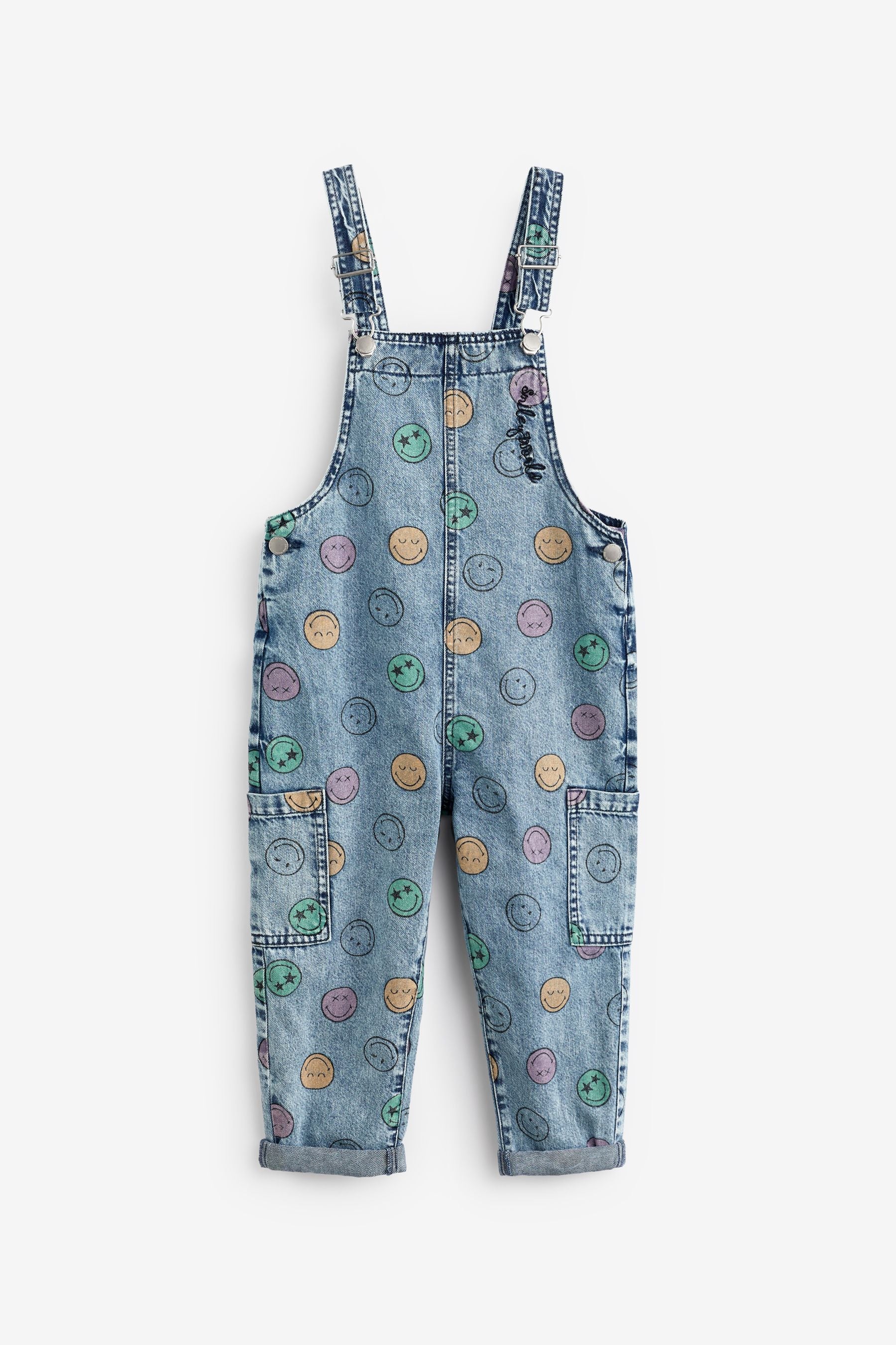 SmileyWorld License Slouchy Printed Dungarees (3-16yrs)