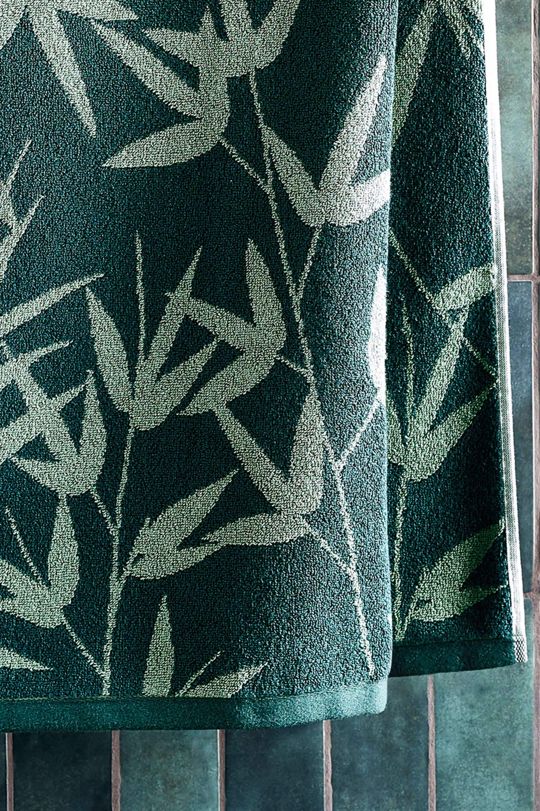 Green Bamboo Leaf Design 100% Cotton Towel