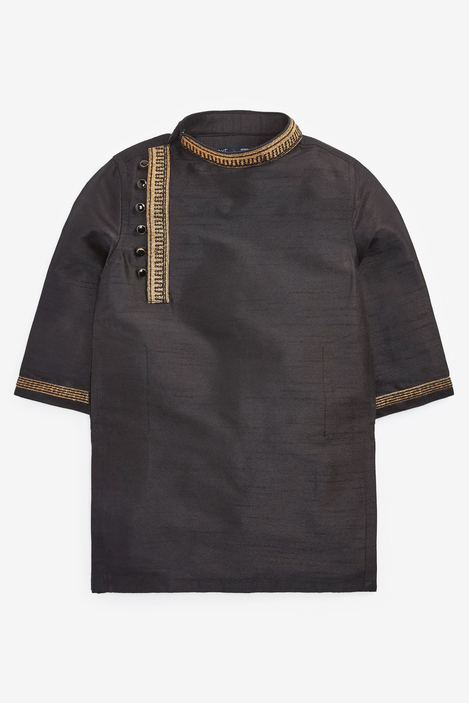 Black Embroidered Boys Kurta (3mths-7yrs)