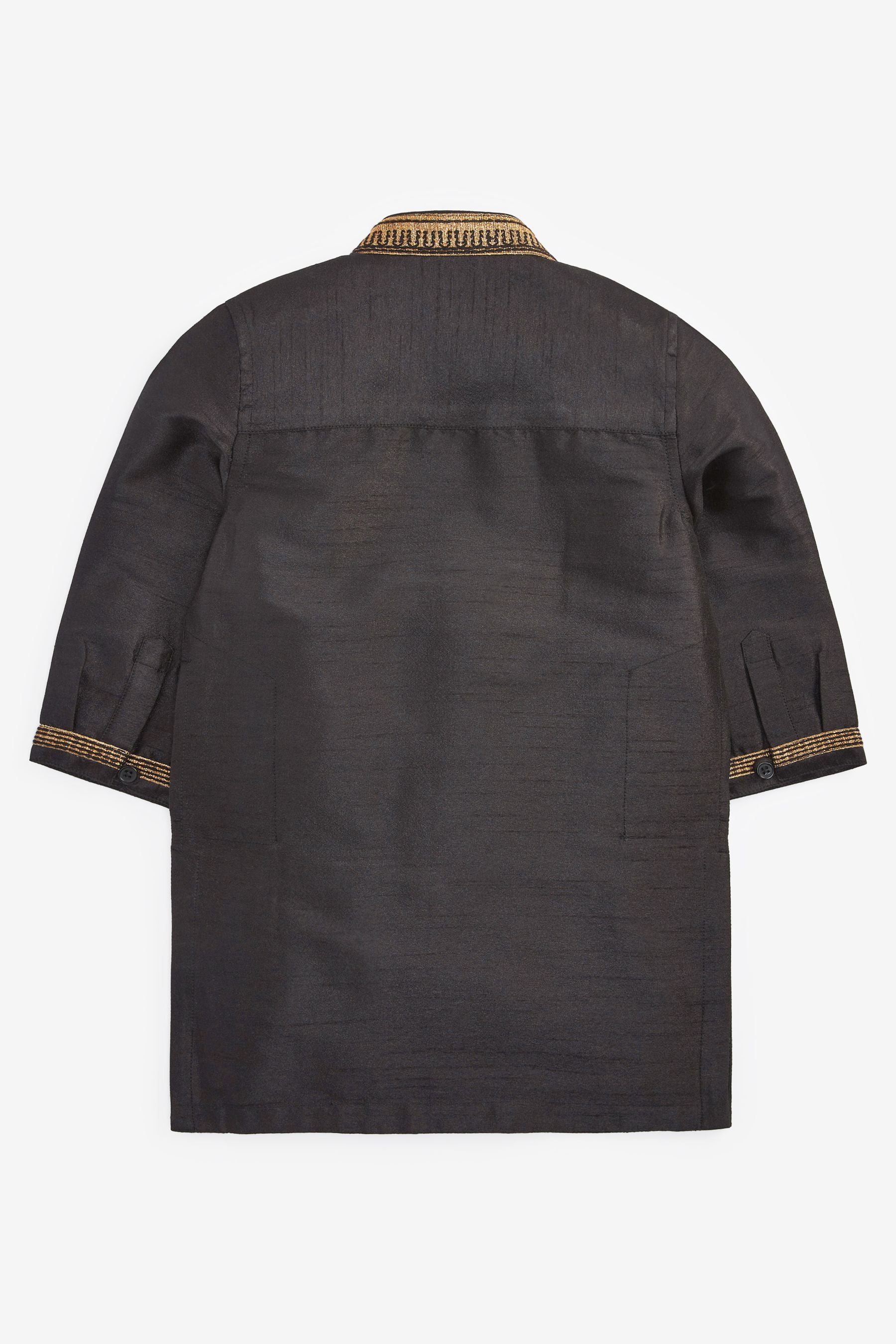 Black Embroidered Boys Kurta (3mths-7yrs)