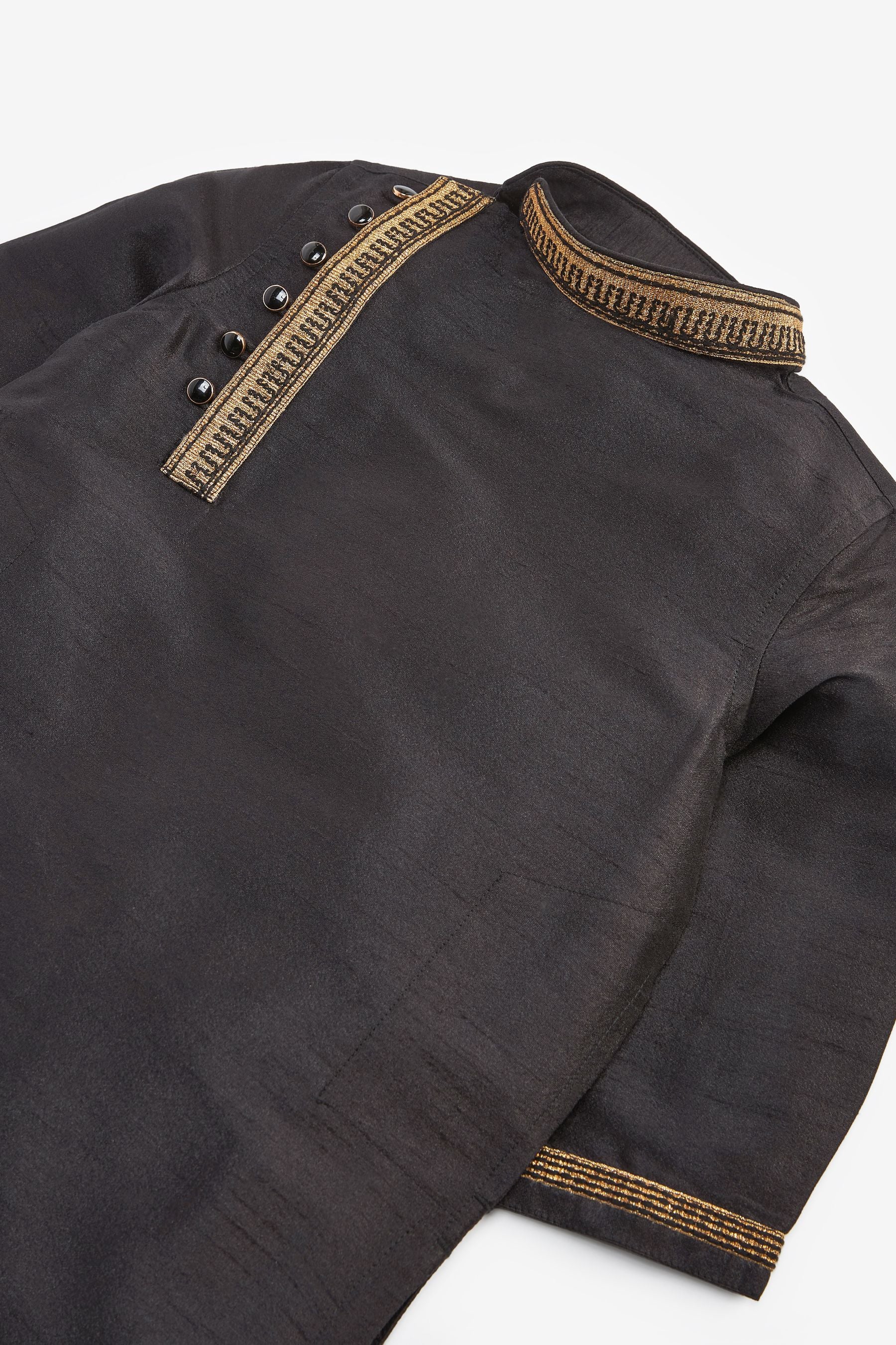 Black Embroidered Boys Kurta (3mths-7yrs)