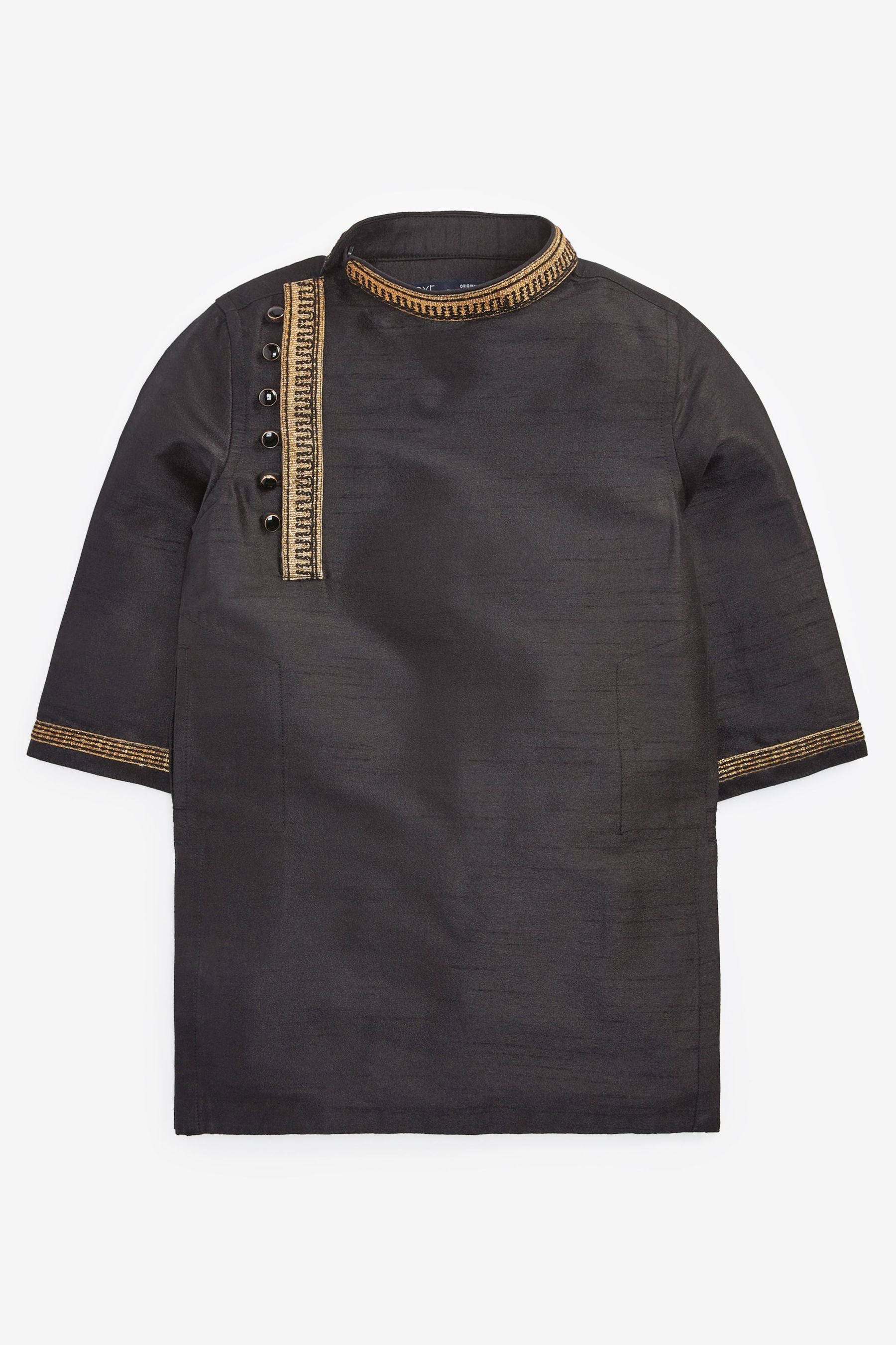 Black Embroidered Boys Kurta (3mths-7yrs)