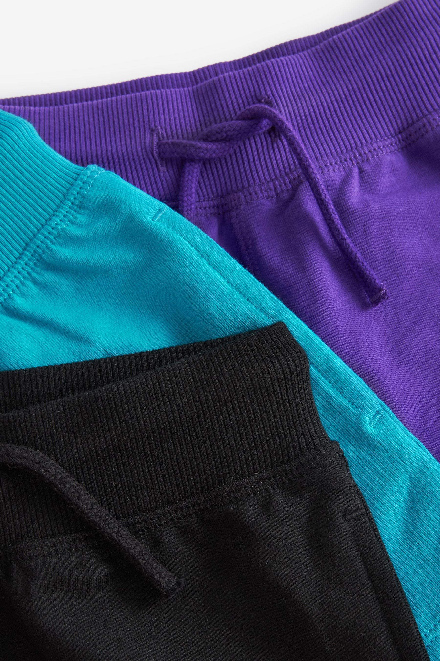 Black/Purple/Turquoise Jersey Shorts 3 Pack (3mths-7yrs)