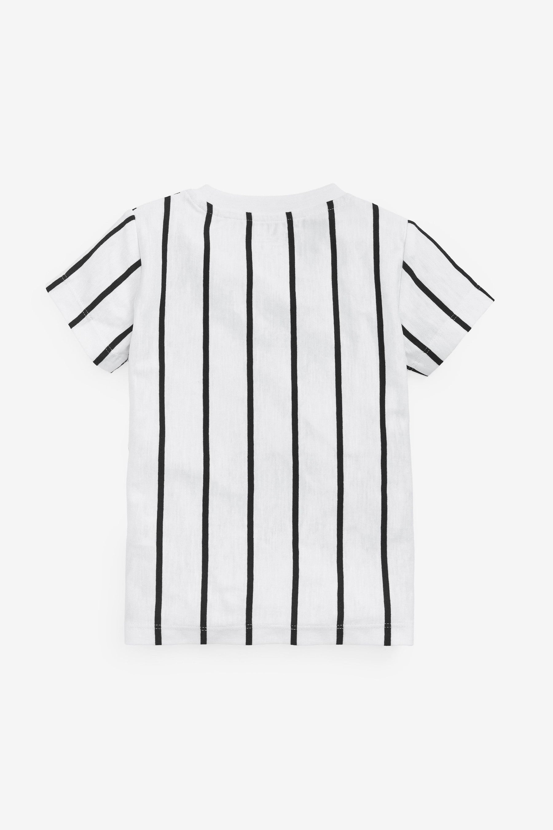 Black/White Short Sleeve Stripe T-Shirt (3mths-7yrs)