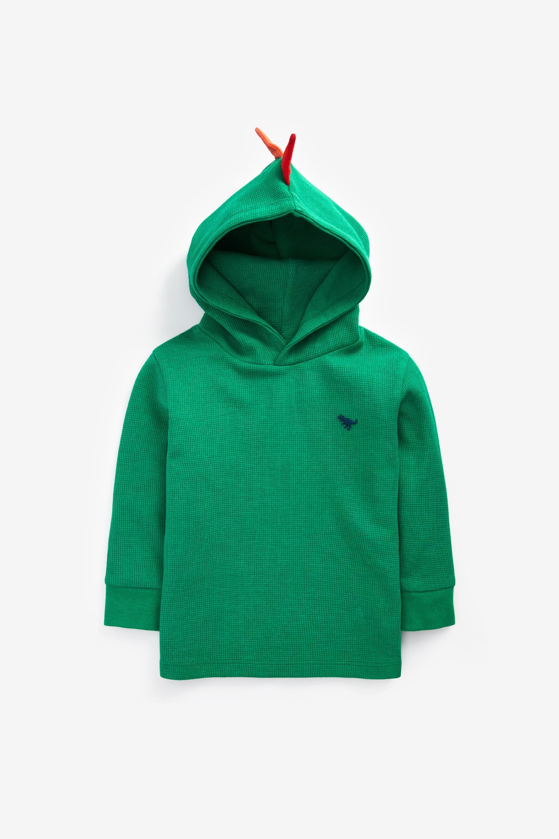 Green Textured Jersey Dino Spikes Hoodie (3mths-10yrs)