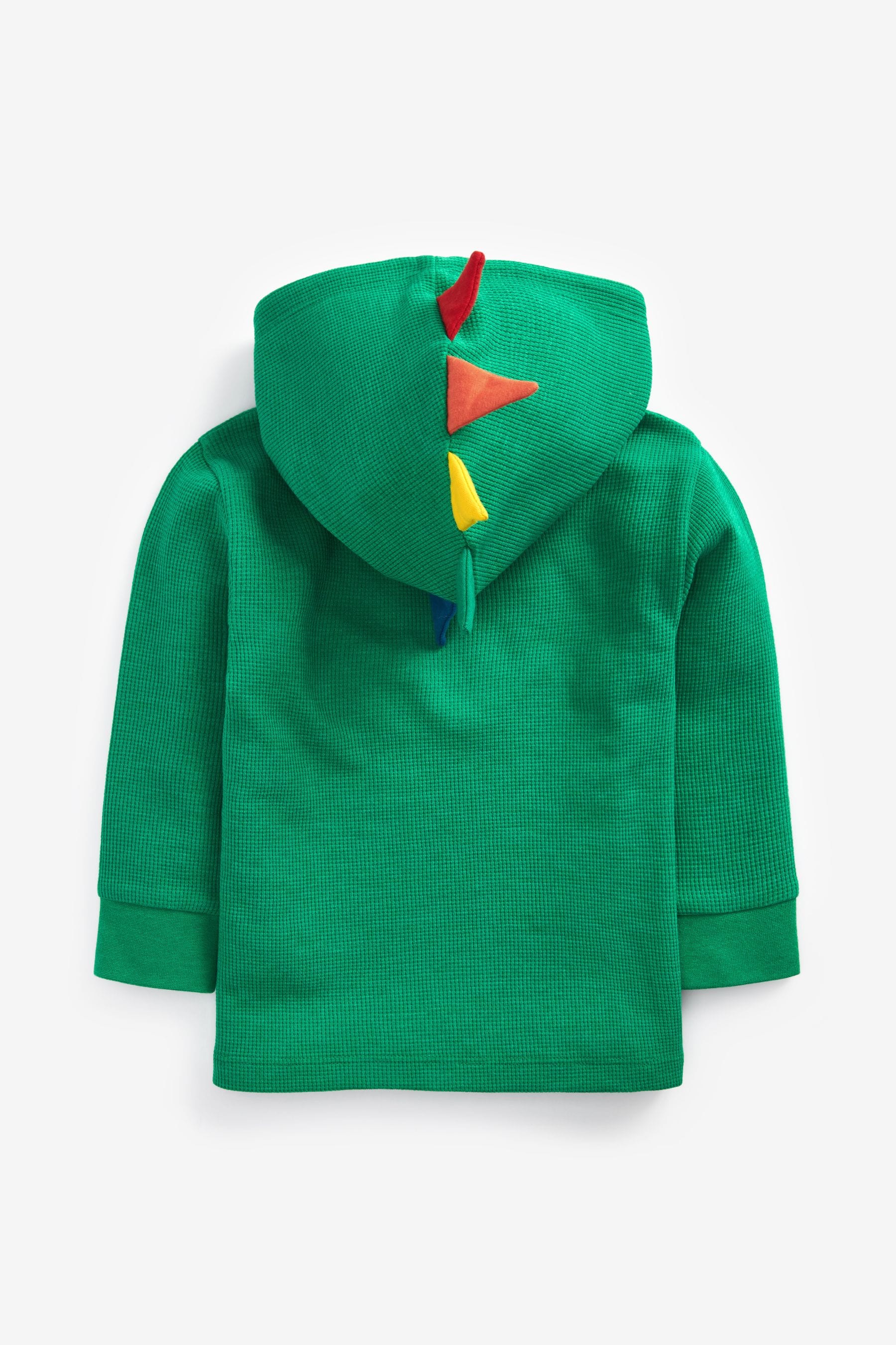 Green Textured Jersey Dino Spikes Hoodie (3mths-10yrs)