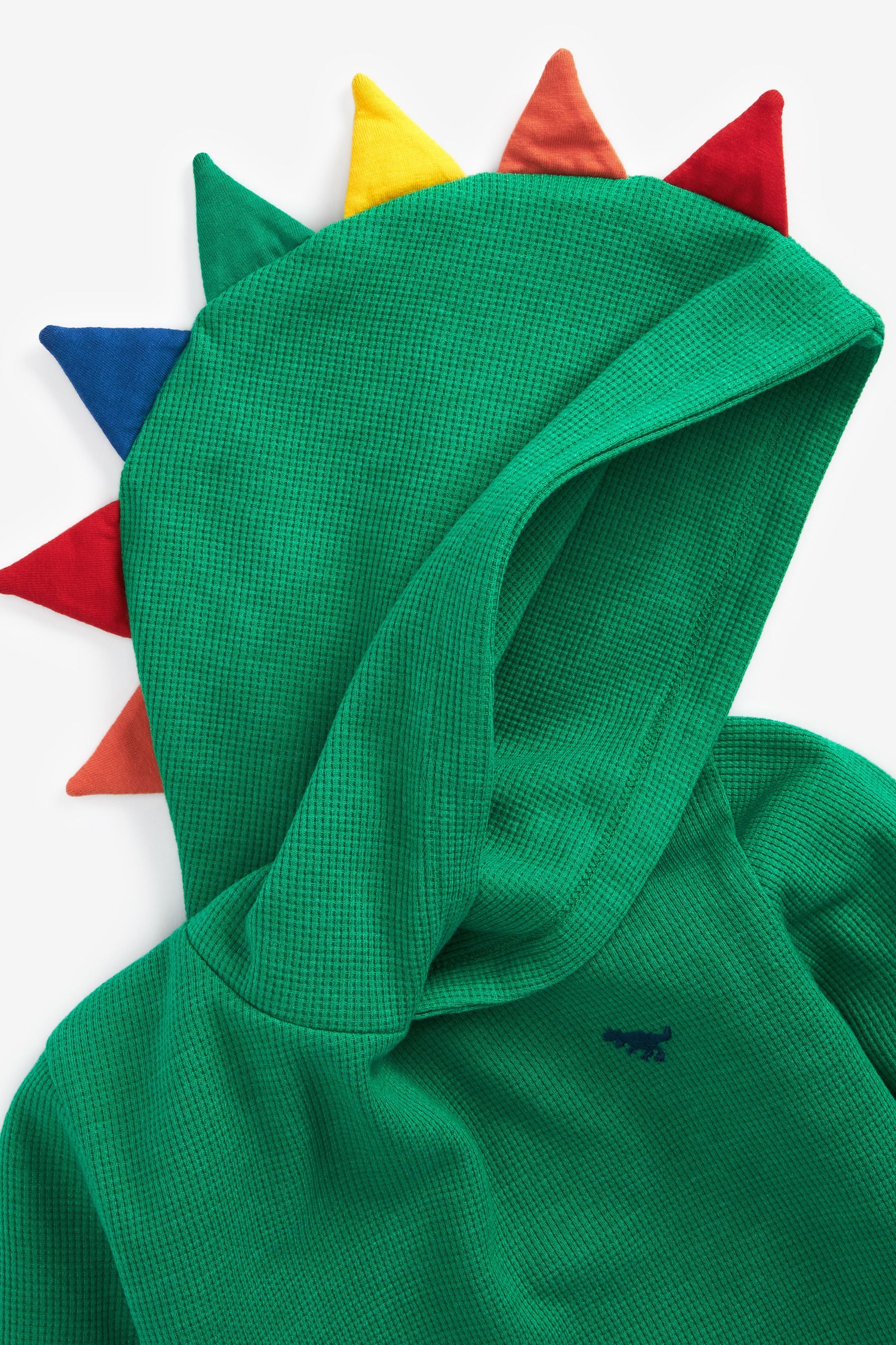 Green Textured Jersey Dino Spikes Hoodie (3mths-10yrs)