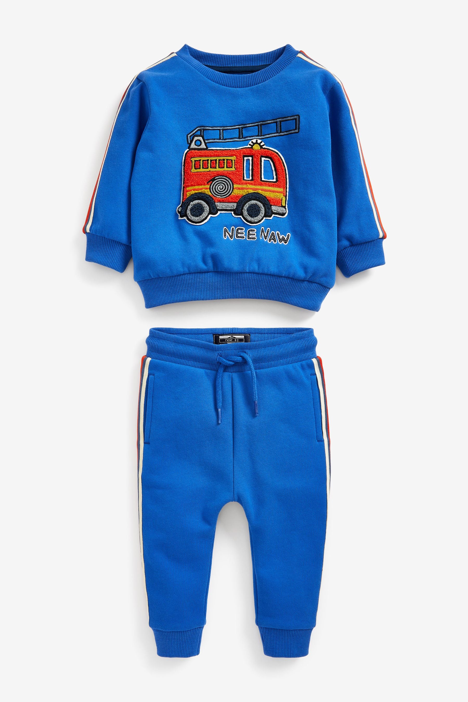 Blue Fire Engine Character Jersey Crew Neck Sweater & Joggers Set (3mths-7yrs)