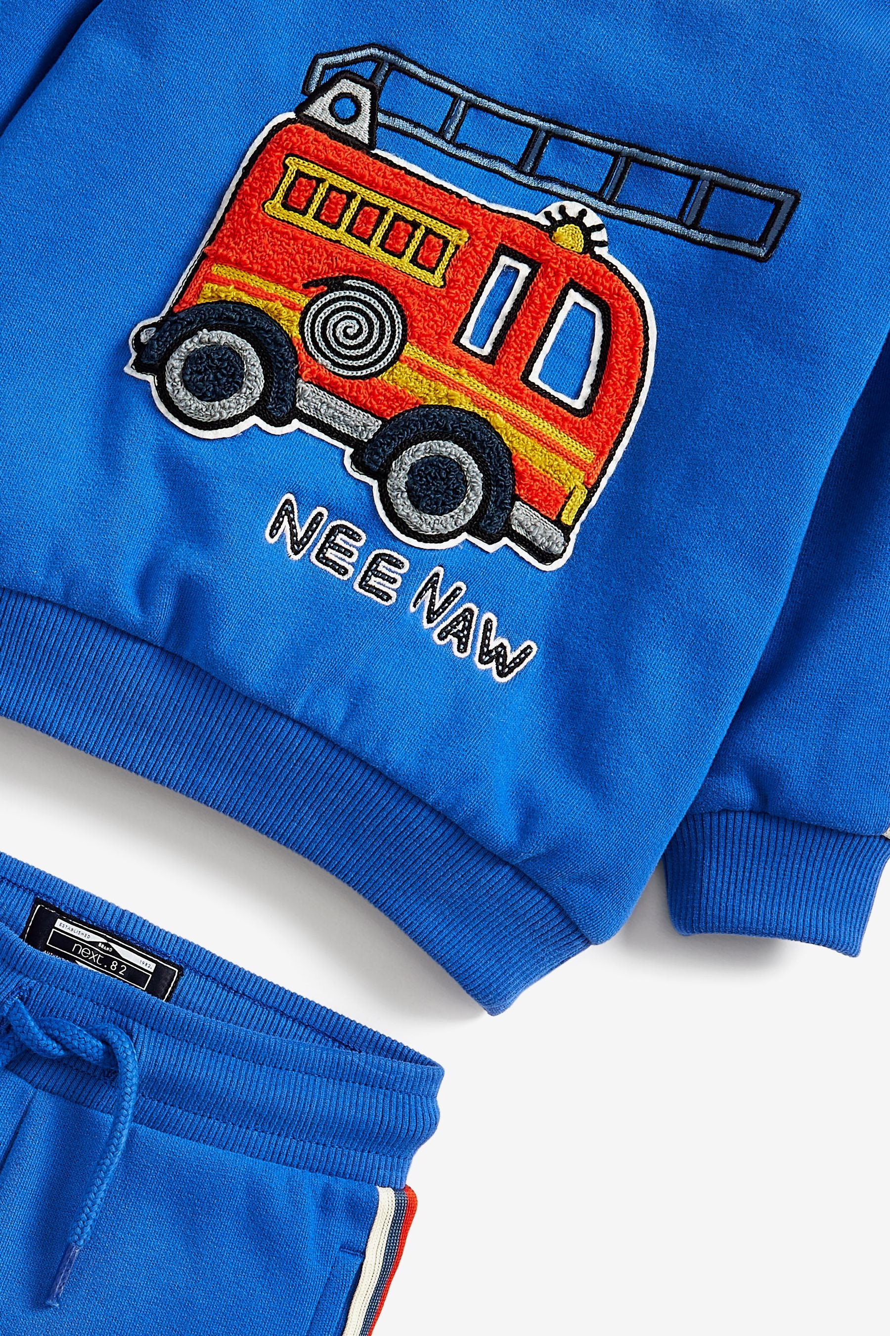 Blue Fire Engine Character Jersey Crew Neck Sweater & Joggers Set (3mths-7yrs)