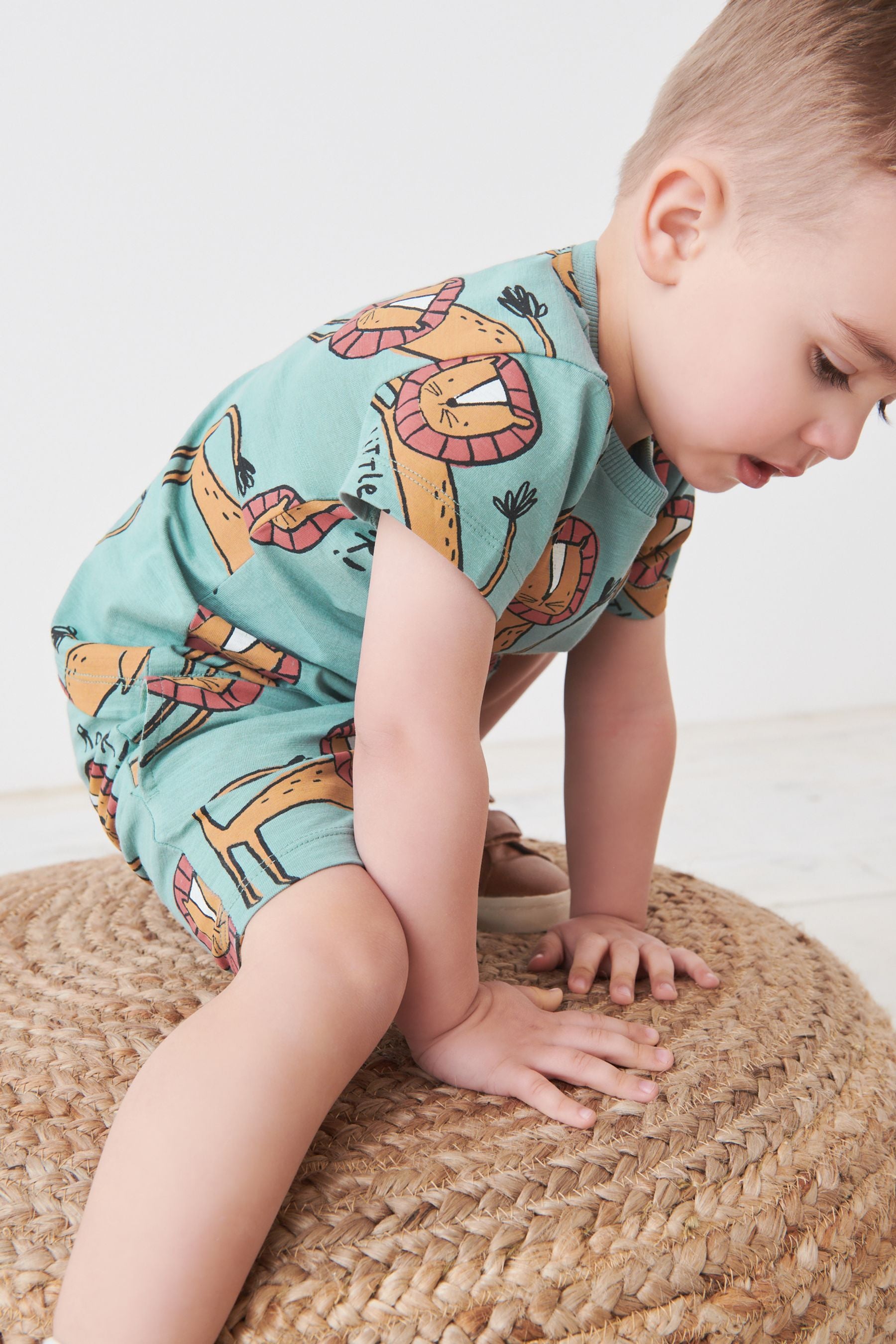 Blue Lion All Over Printed T-Shirt and Shorts Set (3mths-7yrs)