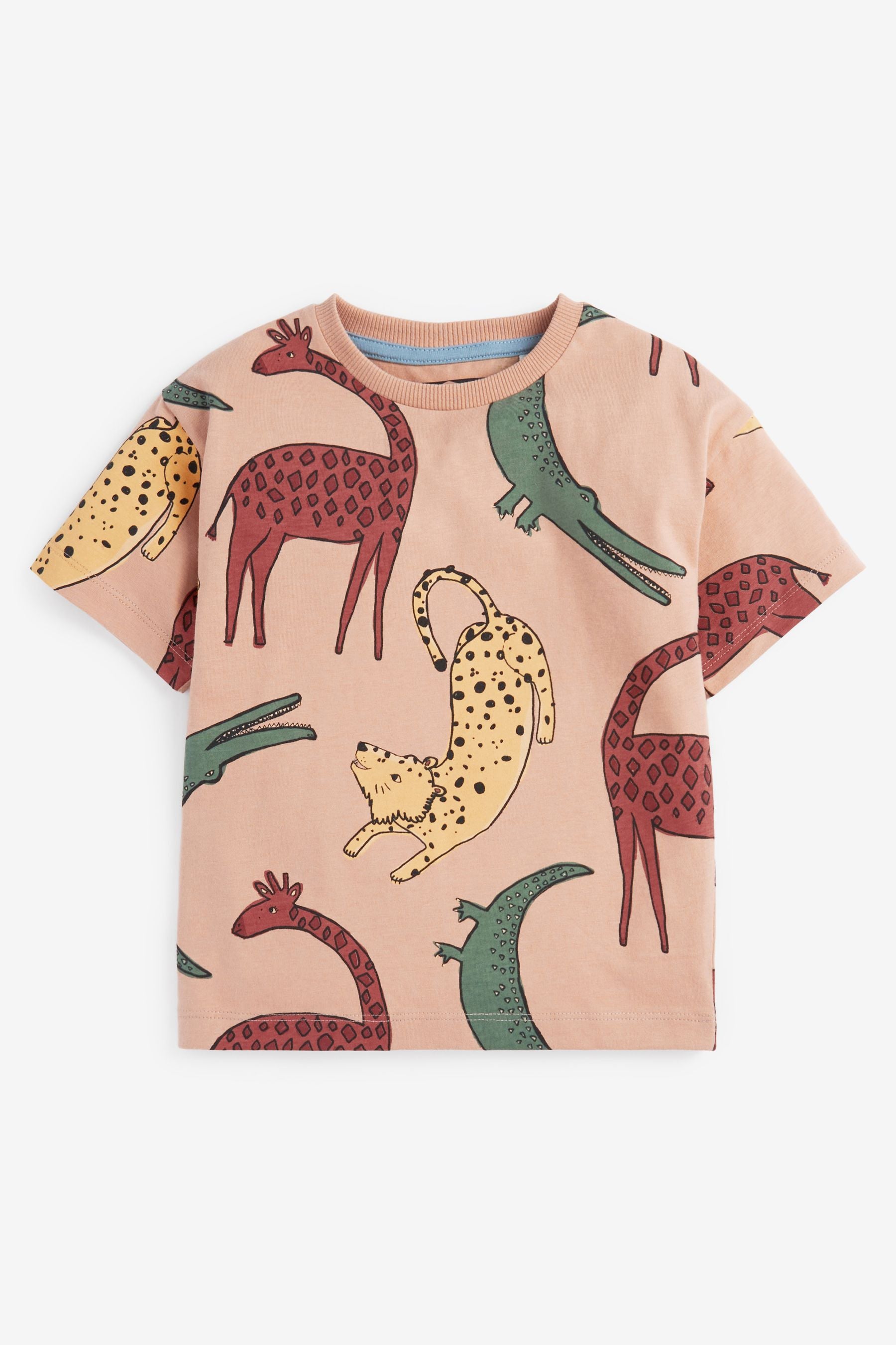 Blush Pink Safari Oversized All Over Print T-Shirt (3mths-7yrs)