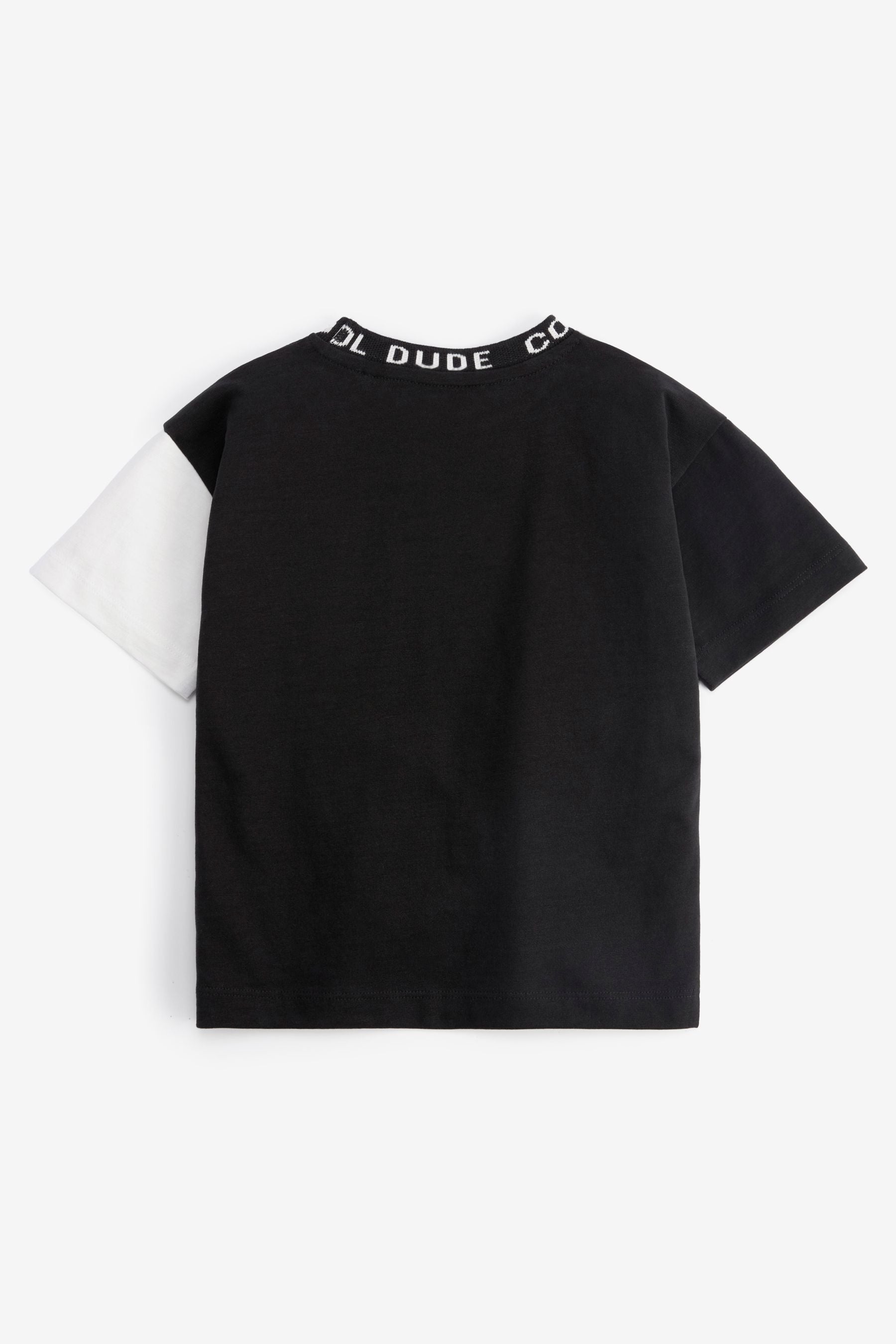 Black/Grey Splat Colourblock Short Sleeve T-Shirt (3mths-7yrs)