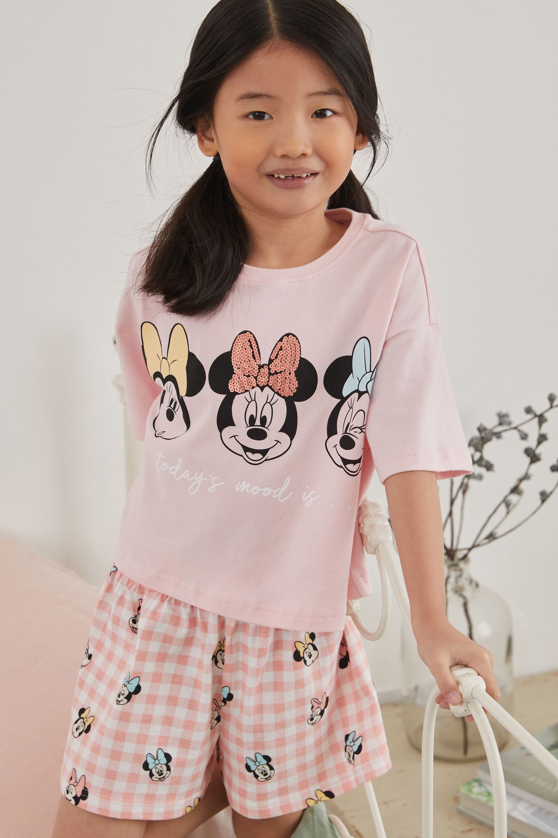 Pink Minnie Mouse License Short Pyjamas (3-16yrs)