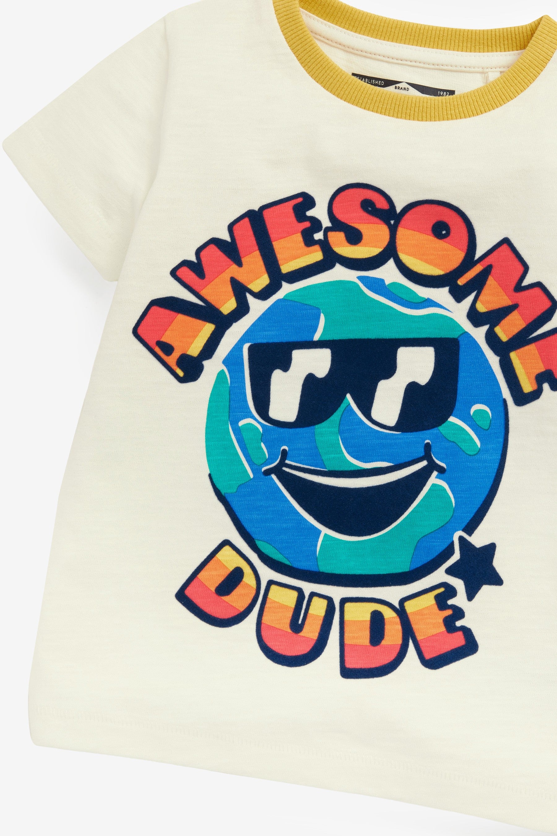 Ecru White Awesome Dude Short Sleeve Character T-Shirt (3mths-7yrs)