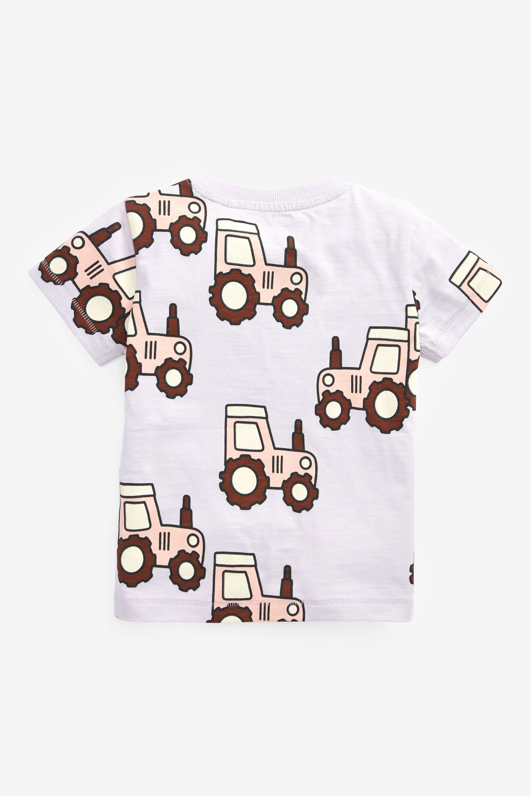 Lilac Purple Tractor All-Over Printed T-Shirt (3mths-7yrs)