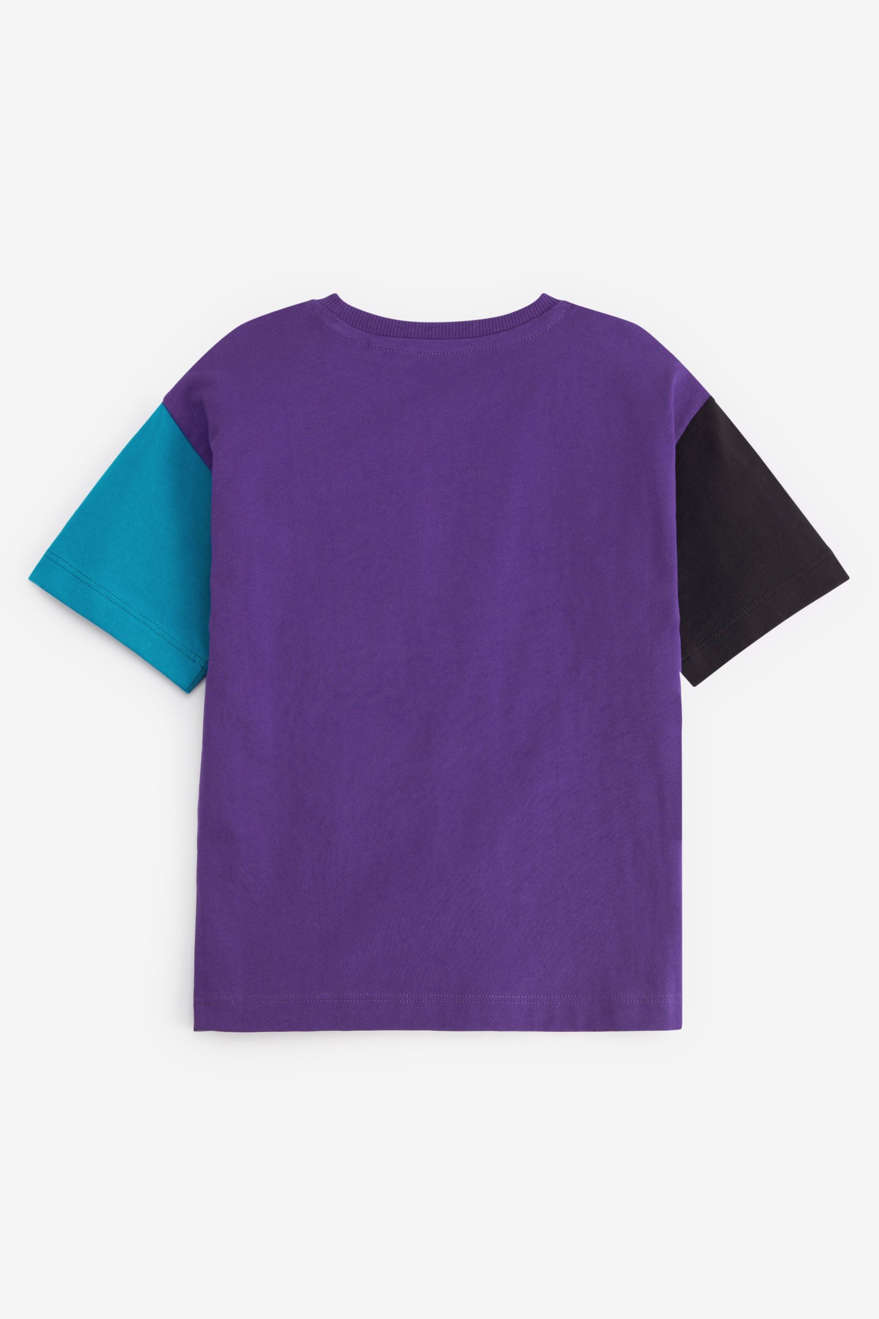 White/Purple 2 Pack Colourblock Short Sleeve T-Shirts (3mths-7yrs)