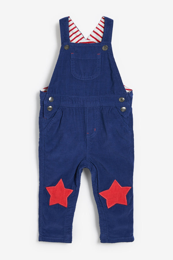 Blue Boden Blue Jersey Lined Cord Dungarees