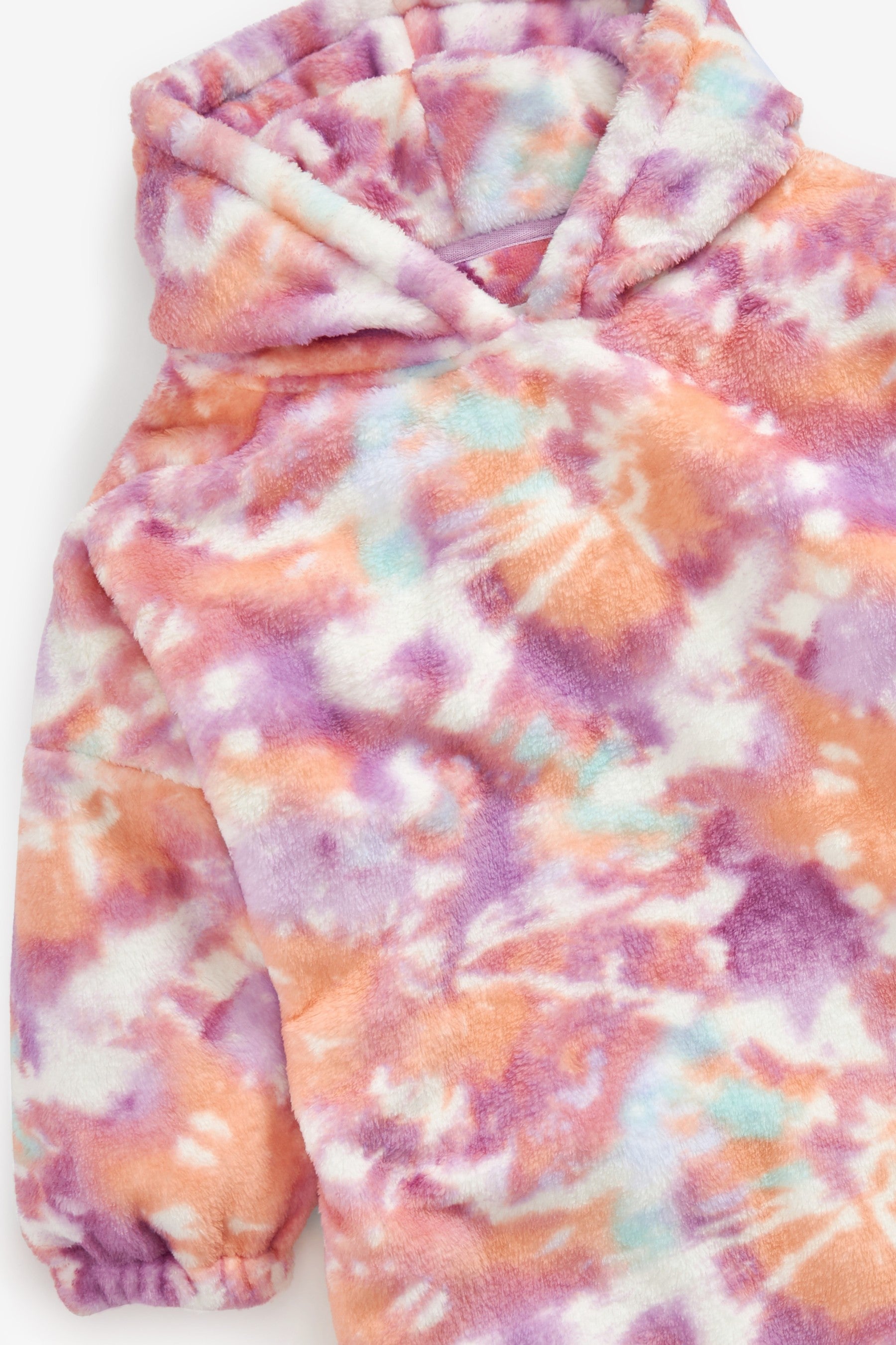 Multi Pink Tie Dye Hooded Fleece Blanket (3-16yrs)