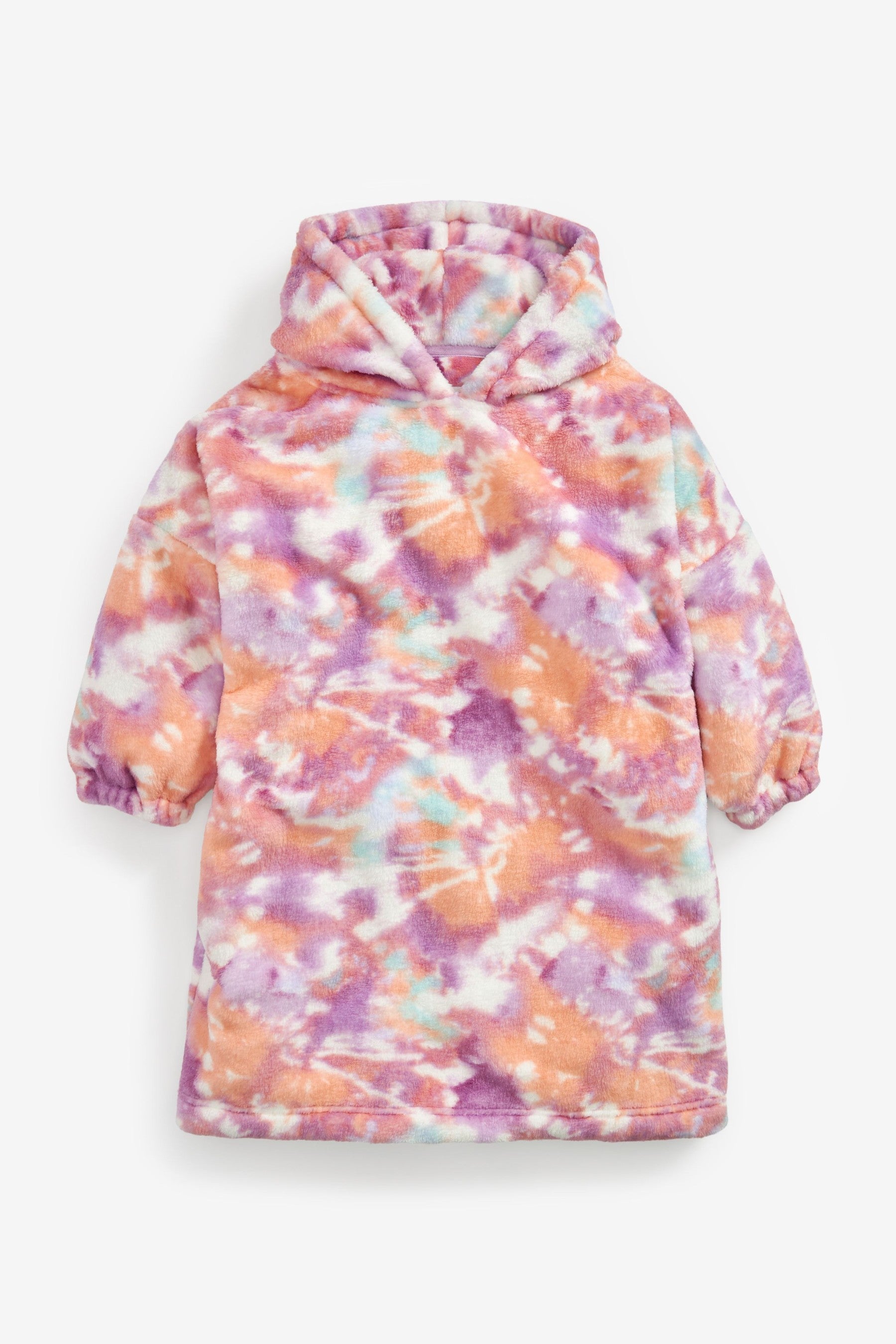 Multi Pink Tie Dye Hooded Fleece Blanket (3-16yrs)