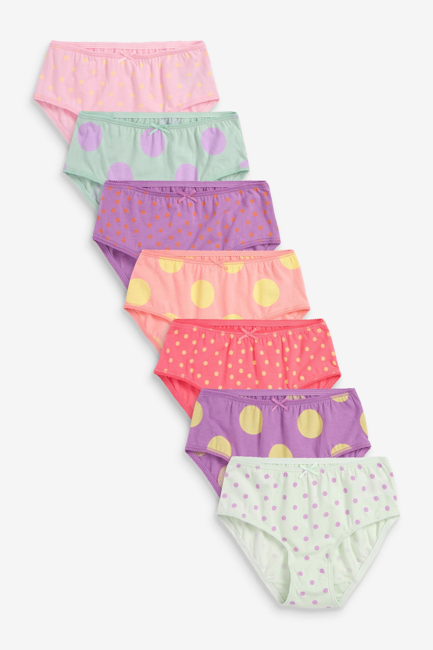 Pink/Purple Spot 7 Pack Briefs (1.5-16yrs)