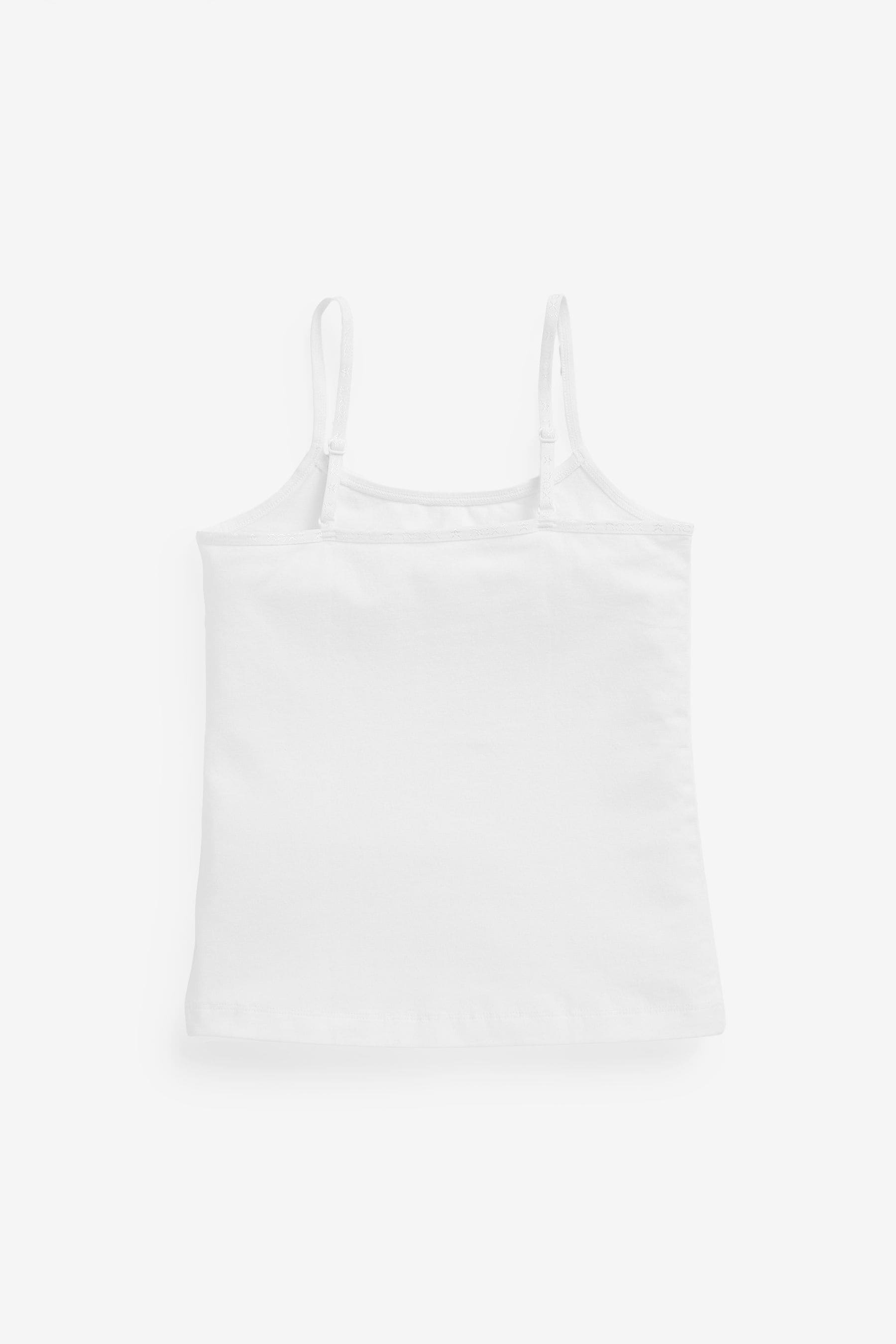 White 5 Pack Elastic Strappy Cami Vests (1.5-16yrs)