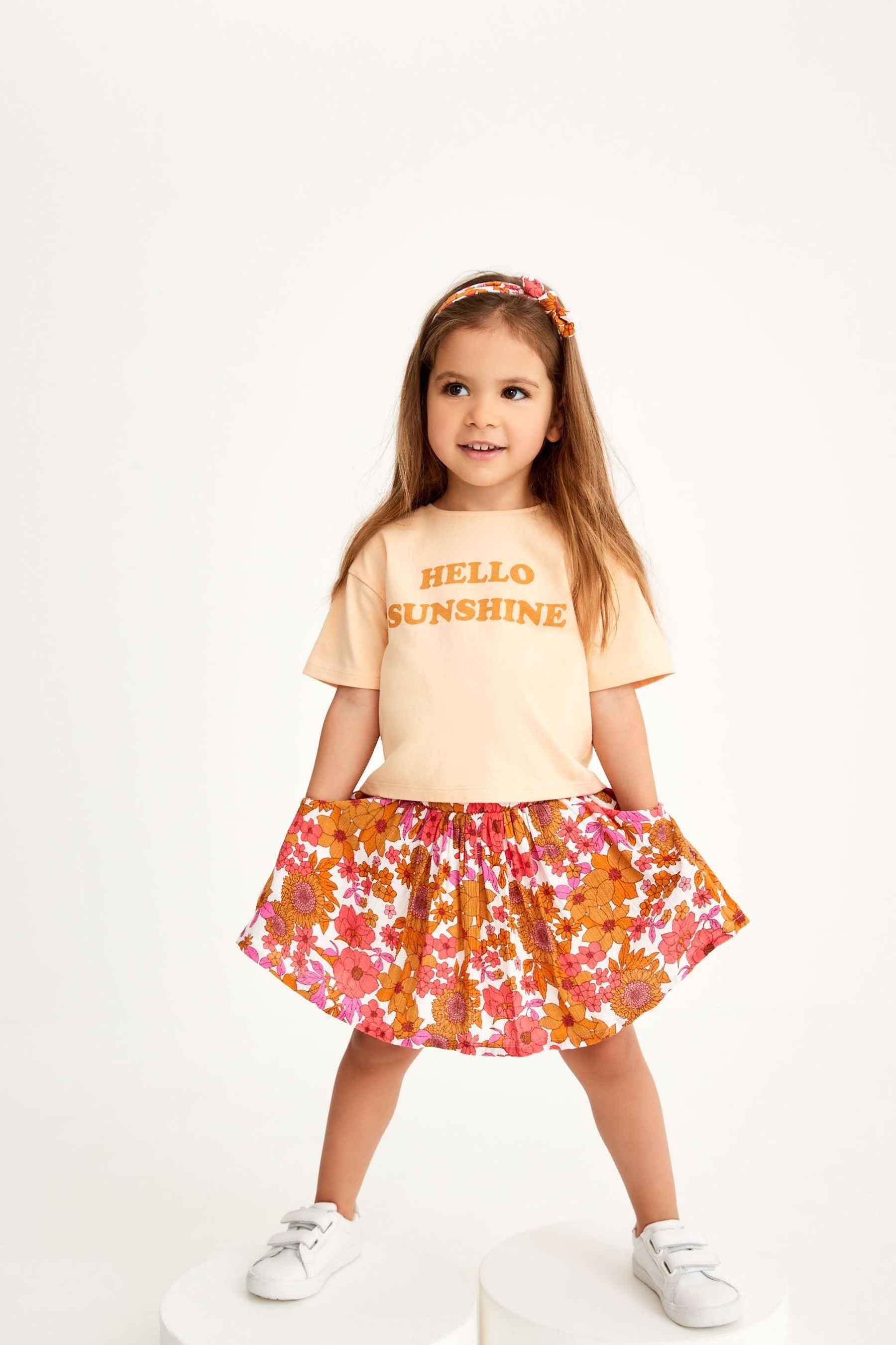 Orange 3 Piece Skirt Set (3mths-7yrs)