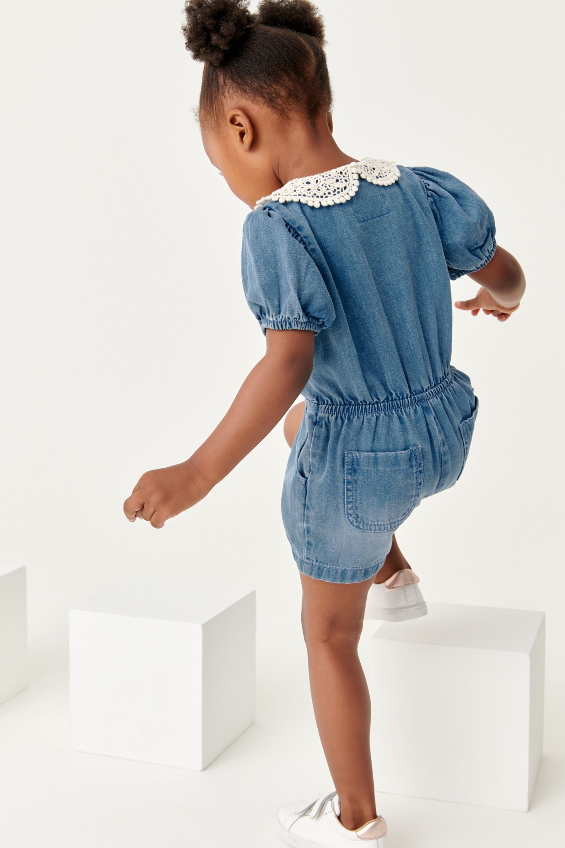 Denim Collar Playsuit (3mths-7yrs)