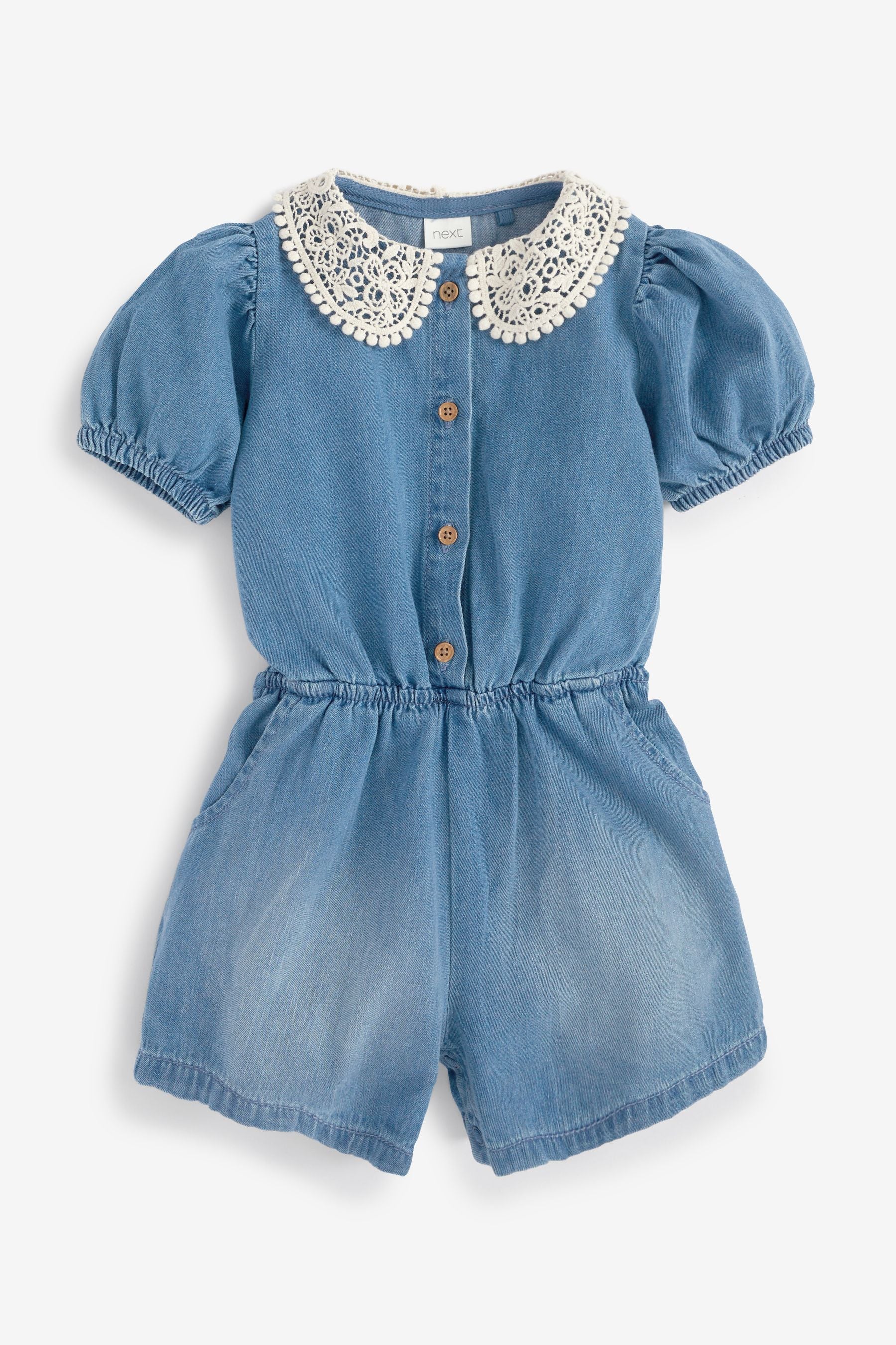 Denim Collar Playsuit (3mths-7yrs)