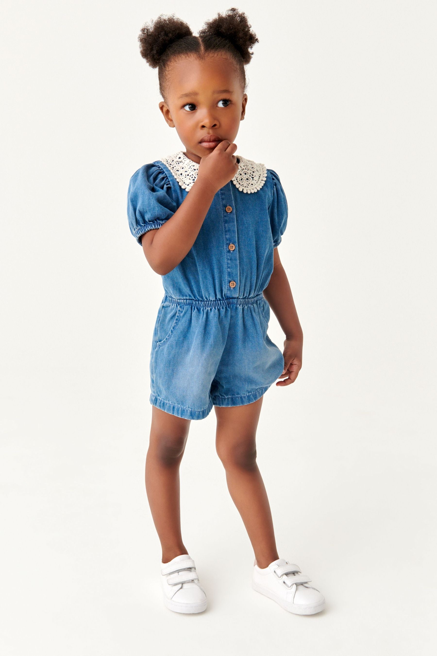 Denim Collar Playsuit (3mths-7yrs)