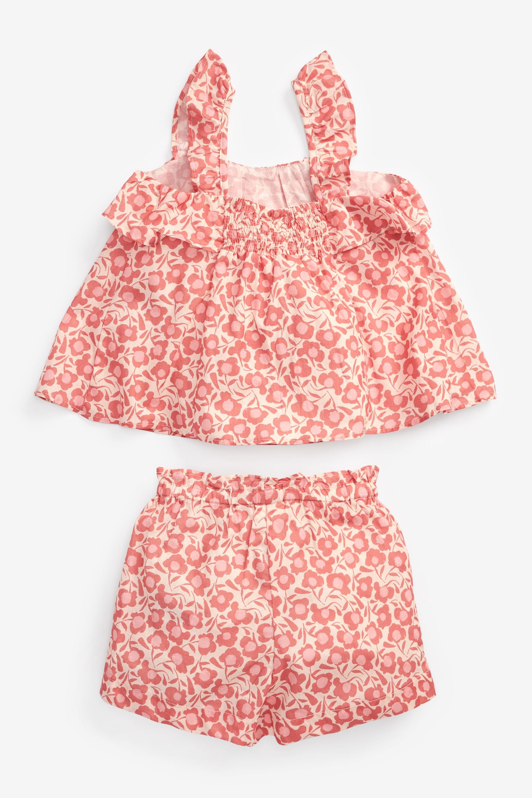 Pink Woven Blouse And Shorts Set (3mths-7yrs)