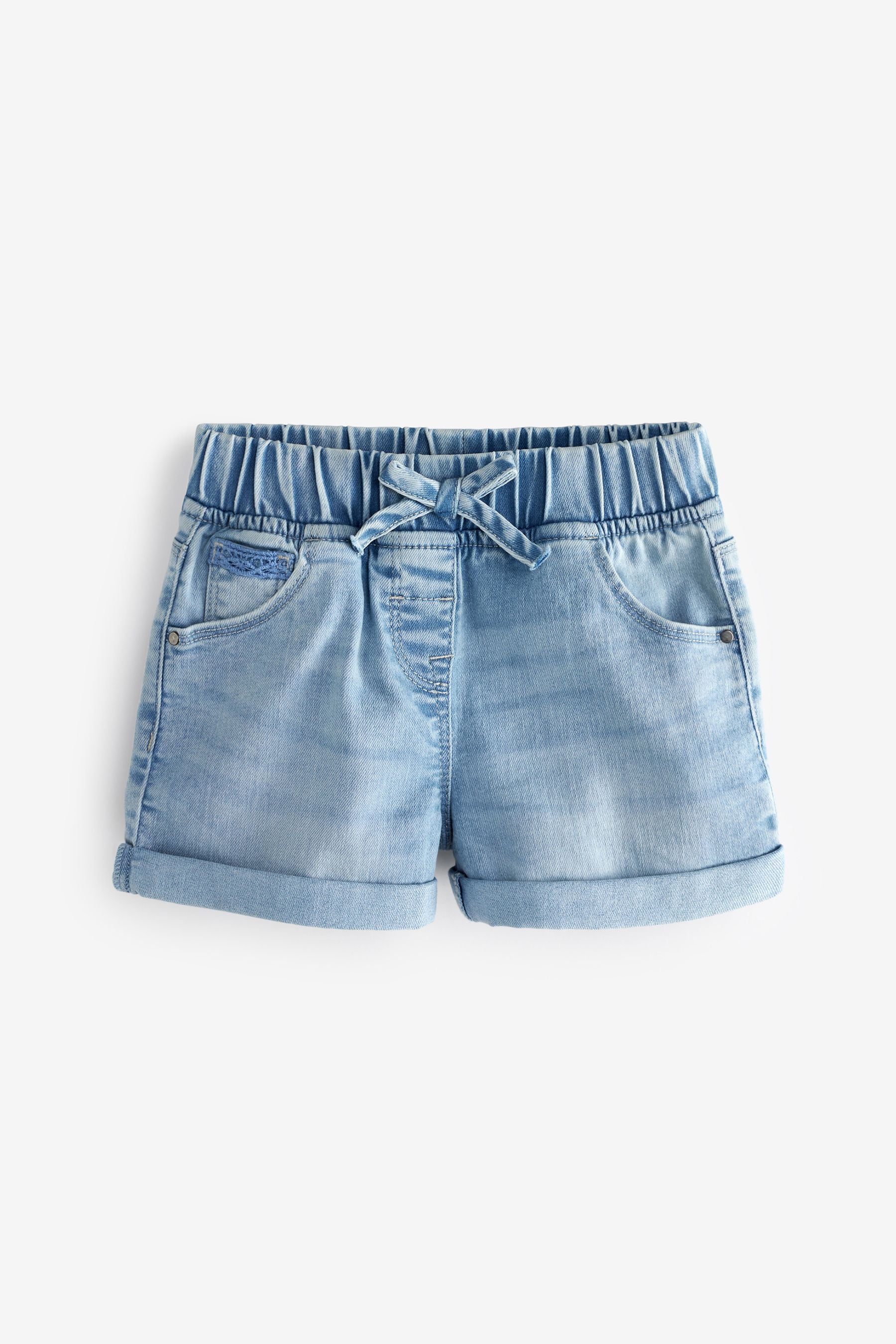 Mid Blue 2 Pack Pull-On Shorts (3mths-10yrs)