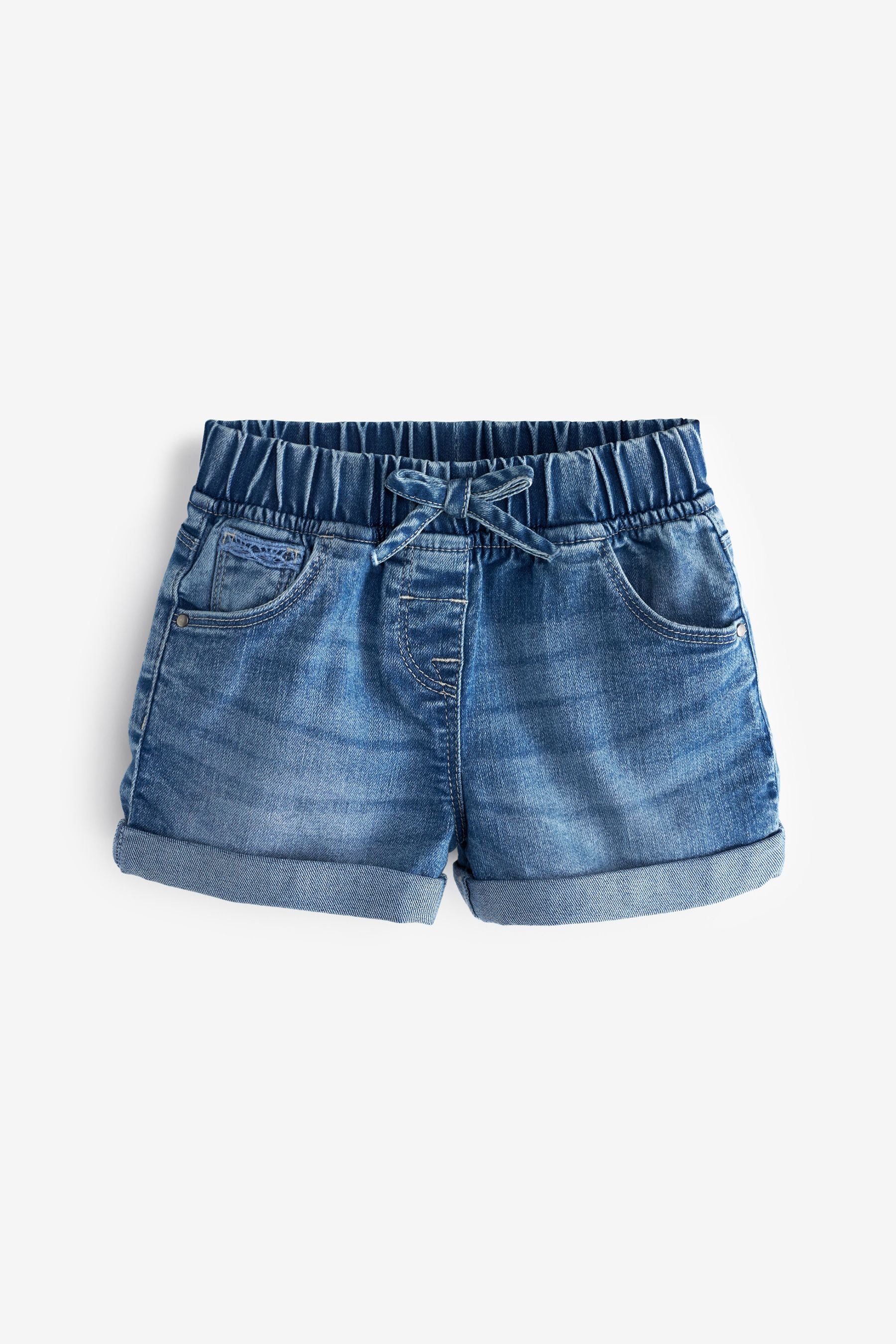 Mid Blue 2 Pack Pull-On Shorts (3mths-10yrs)