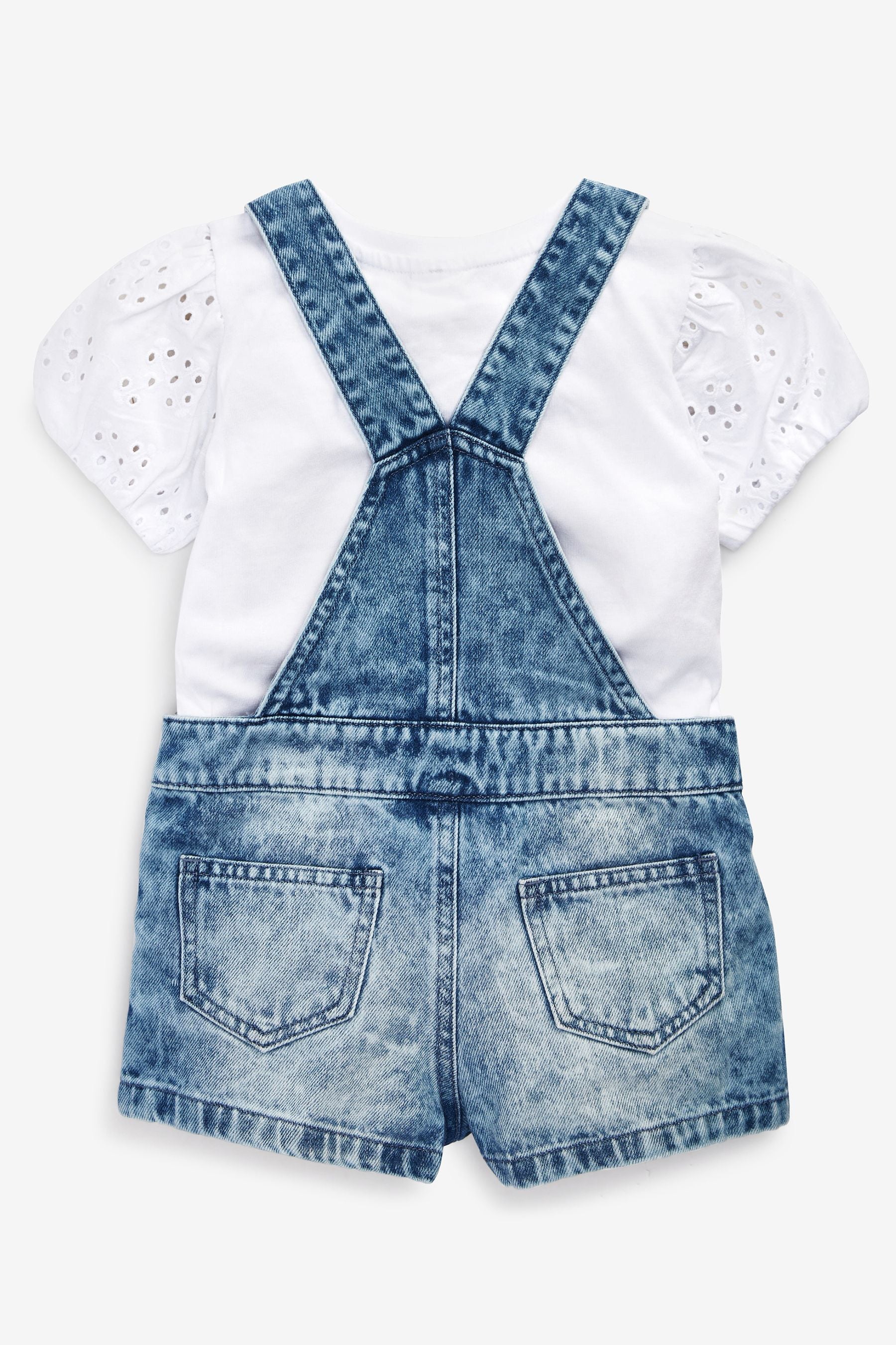 Denim Dungarees And T-Shirt Set (3mths-7yrs)