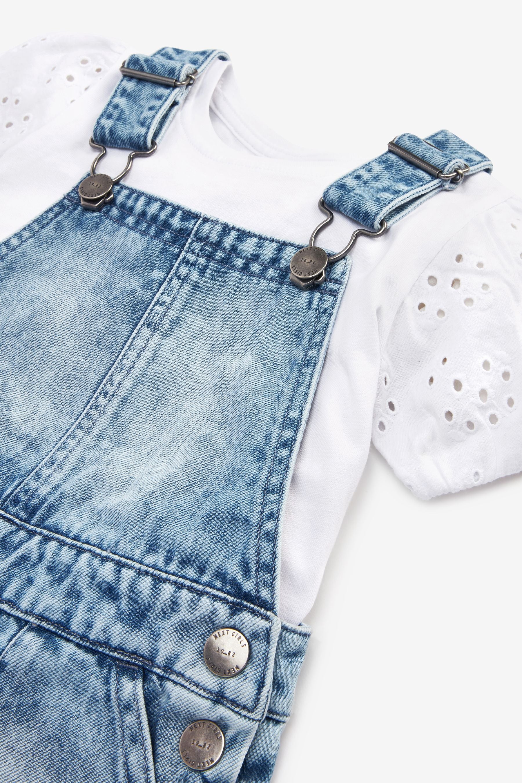 Denim Dungarees And T-Shirt Set (3mths-7yrs)