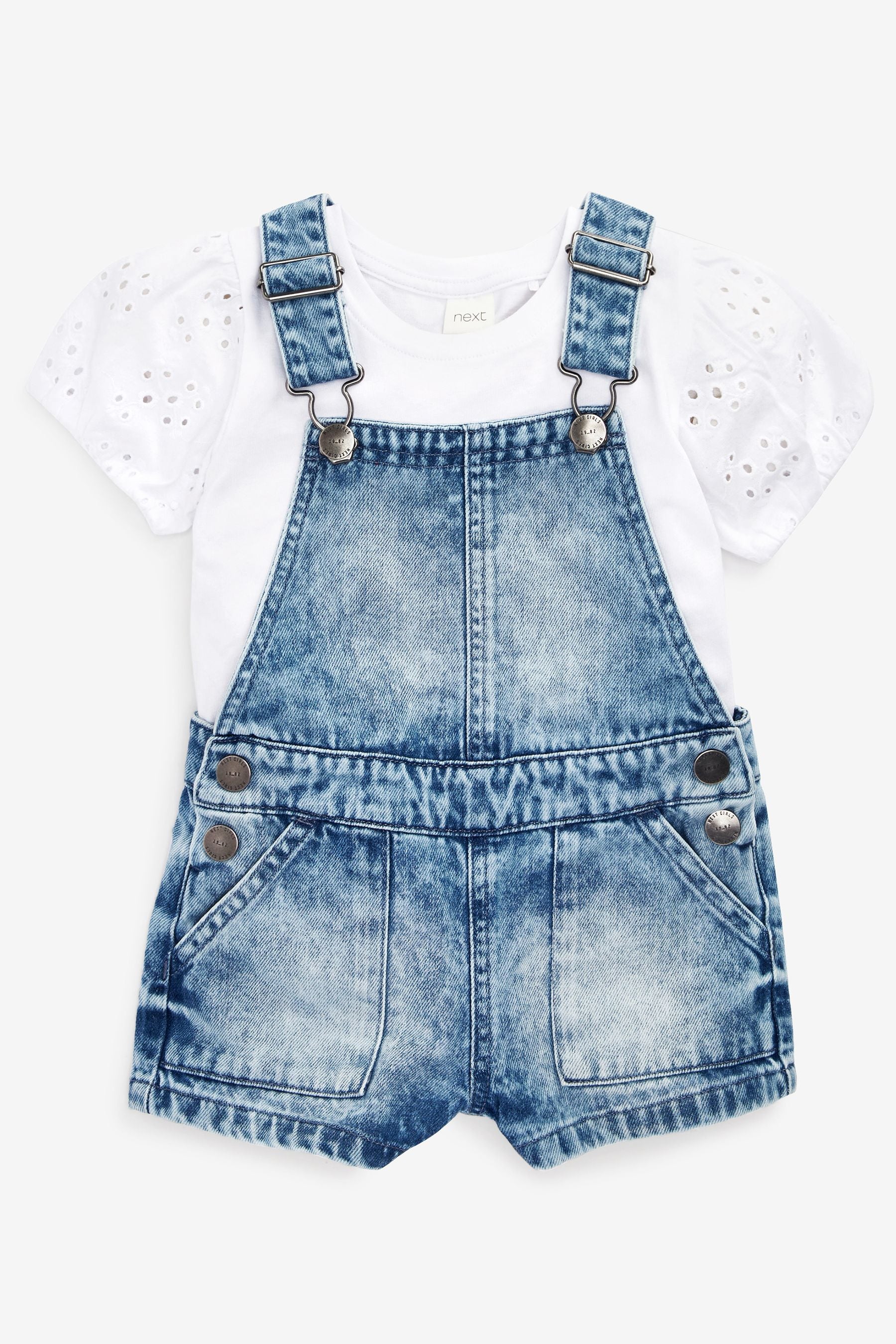 Denim Dungarees And T-Shirt Set (3mths-7yrs)