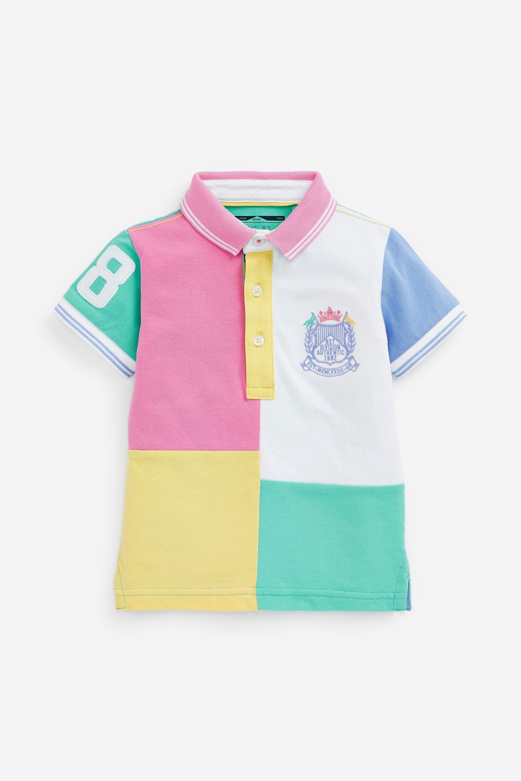 Multi Jersey Pique Colourblock Polo Shirt (3mths-7yrs)